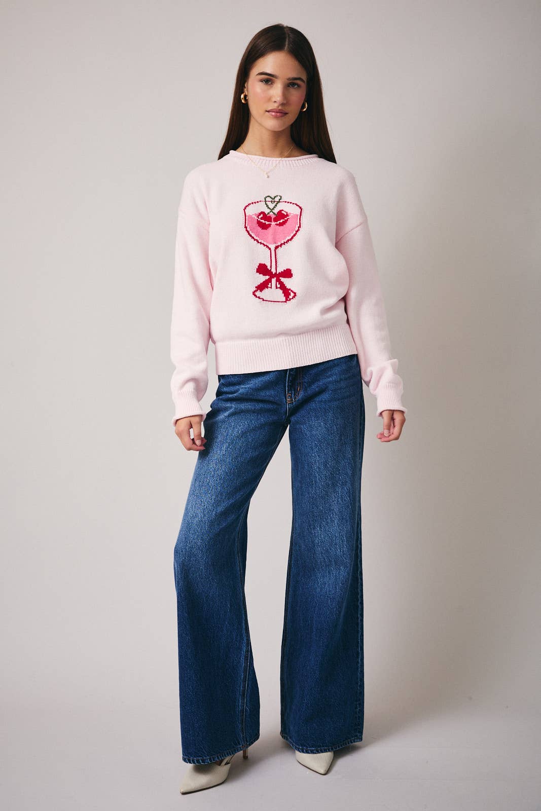 Rosie Pink Martini Sweater - Sunday Edition by LE LIS - COLOR GAME