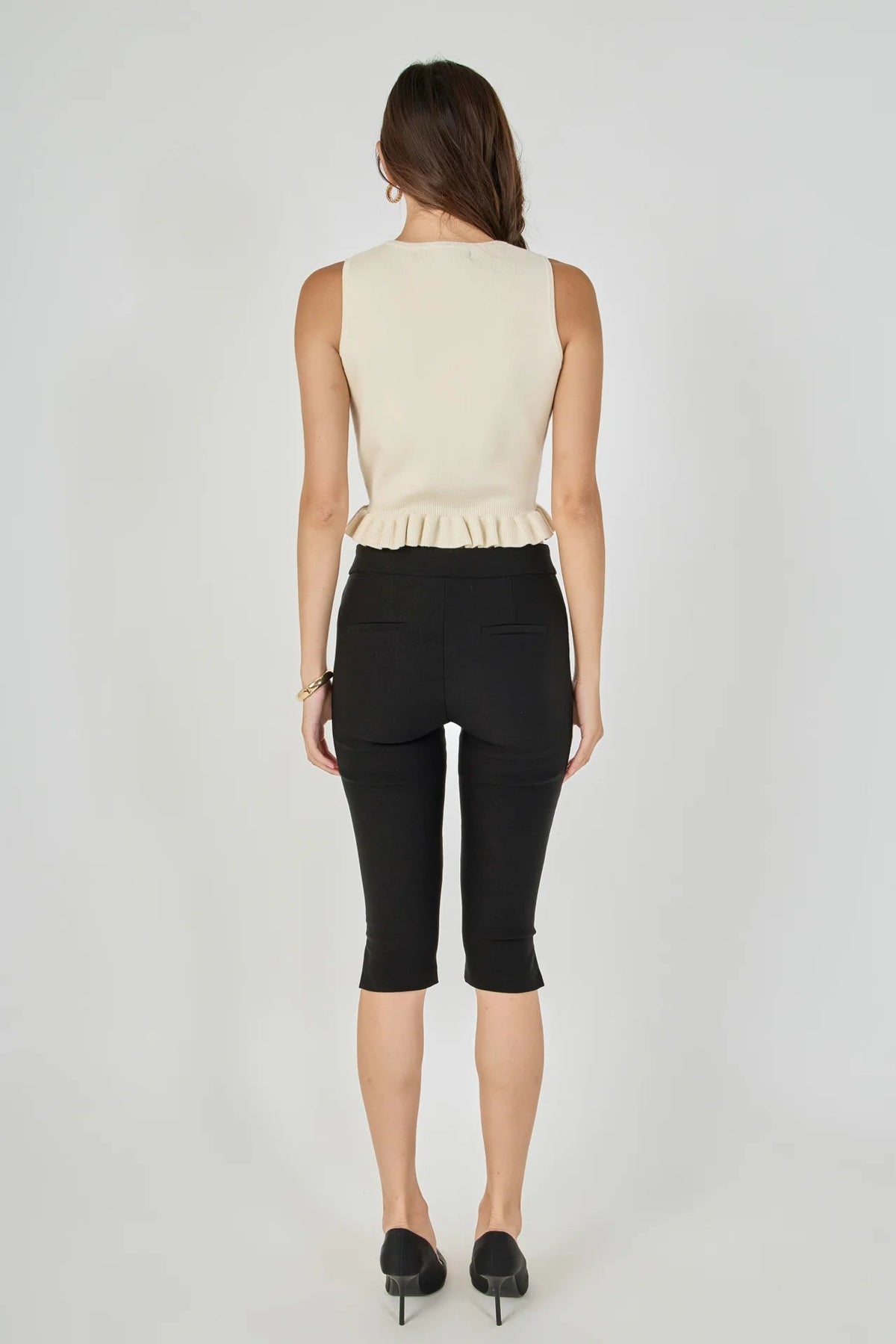 Royce Ruffle Trim Sweater Vest - Endless Rose - COLOR GAME