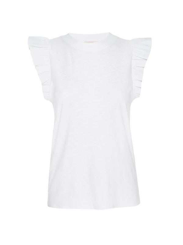 Ruffle Paulette Tank White - Nation LTD - COLOR GAME