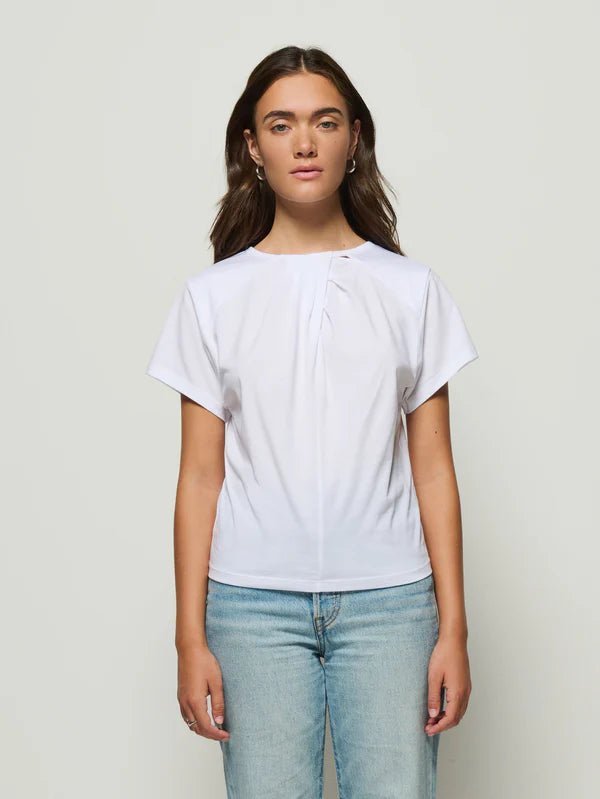 Salonie White Pleated Tee - Nation LTD - COLOR GAME
