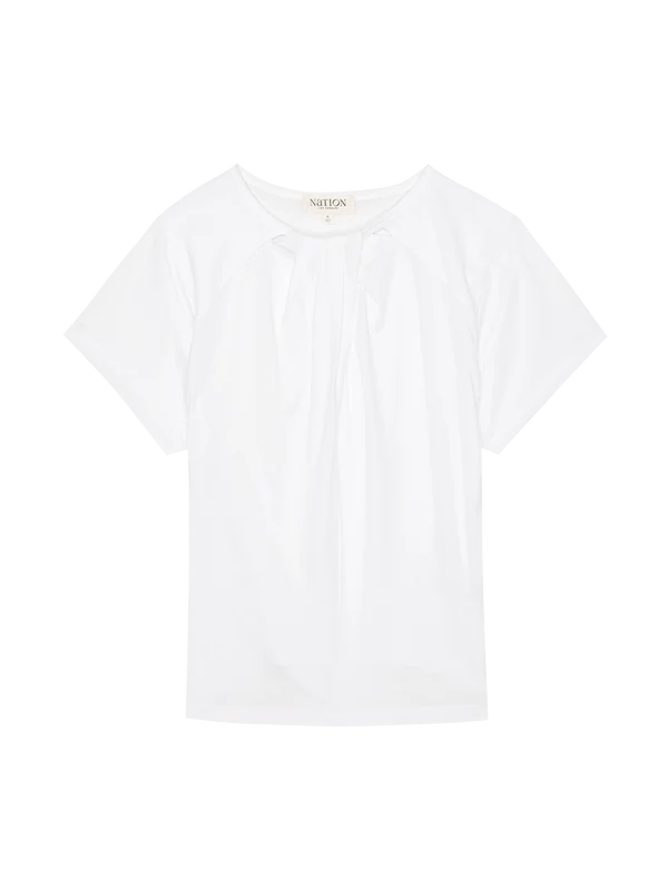 Salonie White Pleated Tee - Nation LTD - COLOR GAME