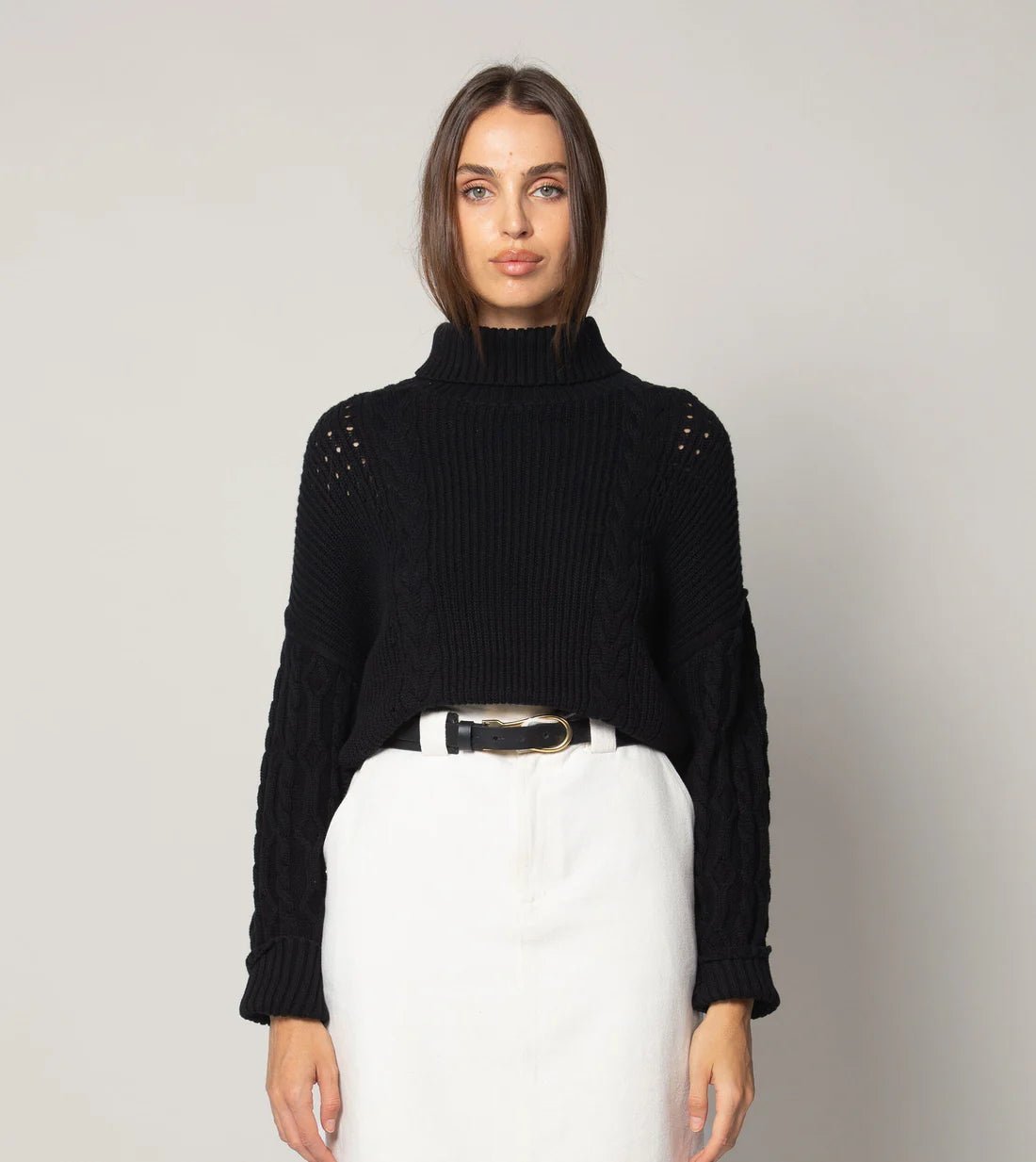 Serah Black Turtleneck Sweater - Cleobella - COLOR GAME