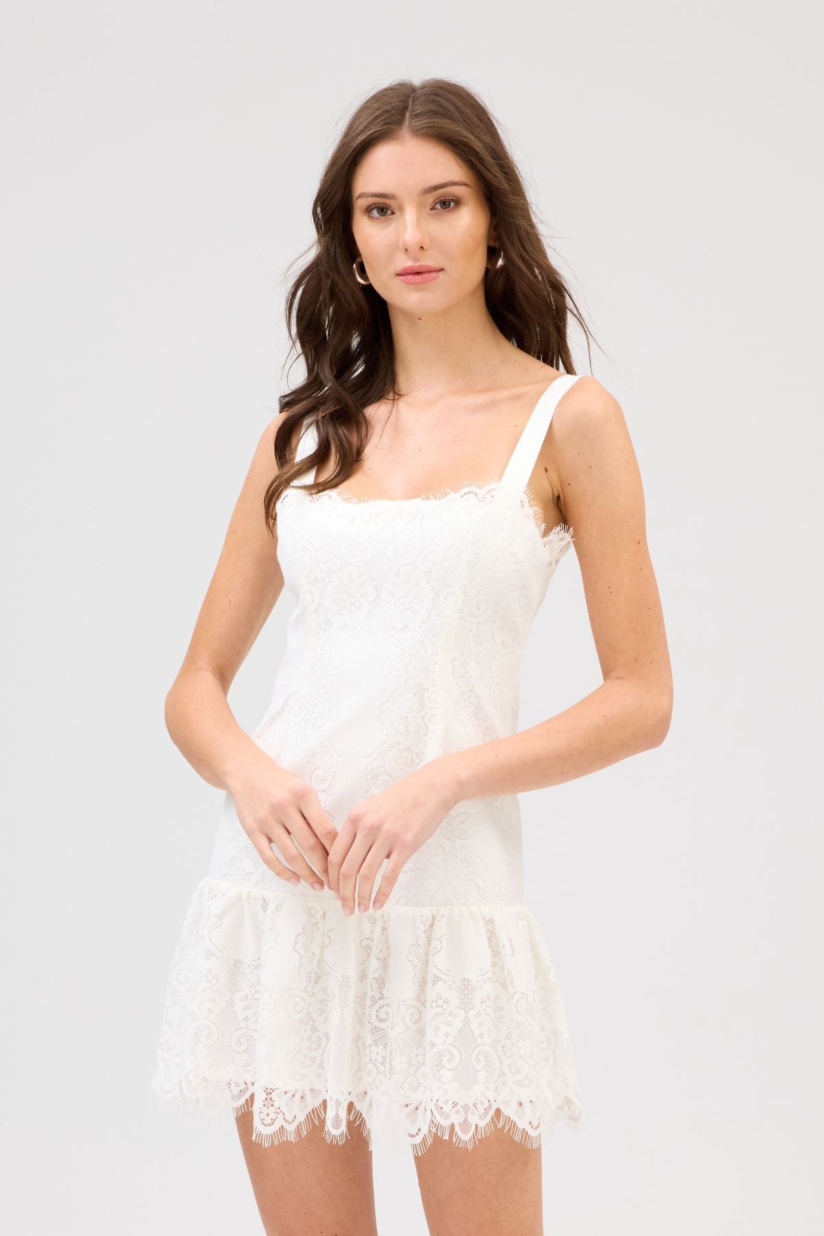 Seraphina White Lace Mini Dress - Allison New York - COLOR GAME