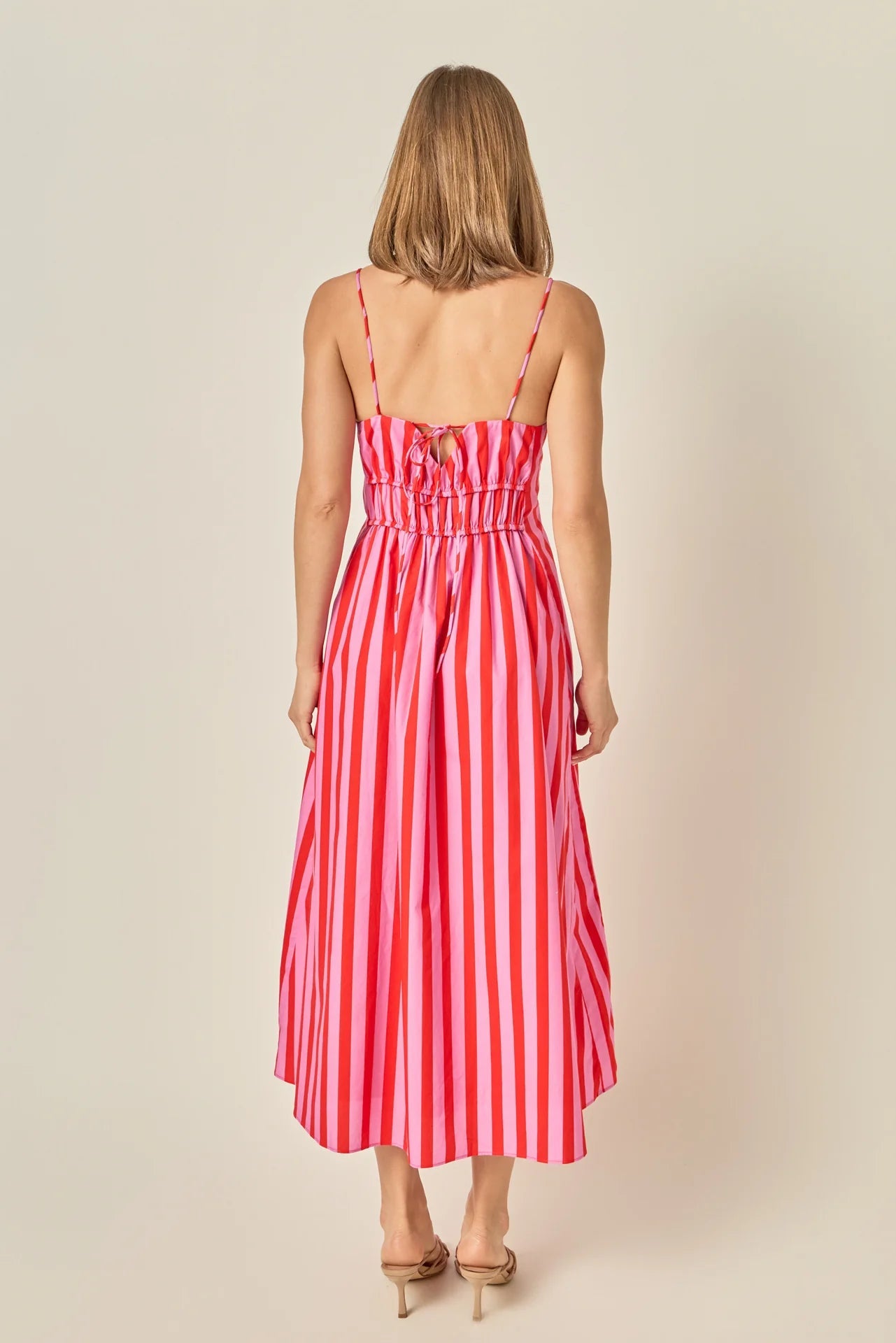 Sloane Striped Smocked Waist Maxi Dress - Endless Rose - COLOR GAME