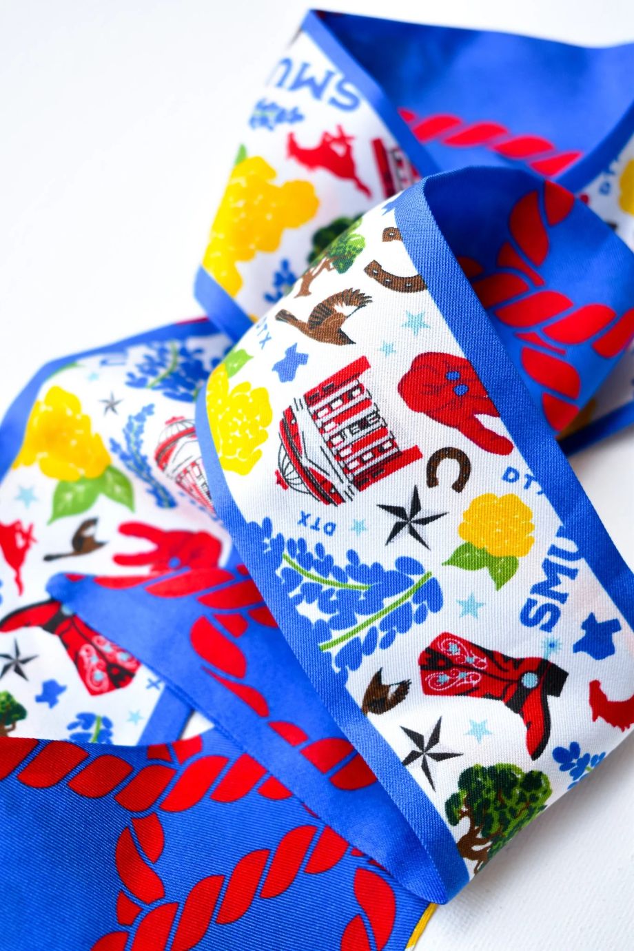 SMU Mustangs Skinny Scarf - Saturday Silks - COLOR GAME