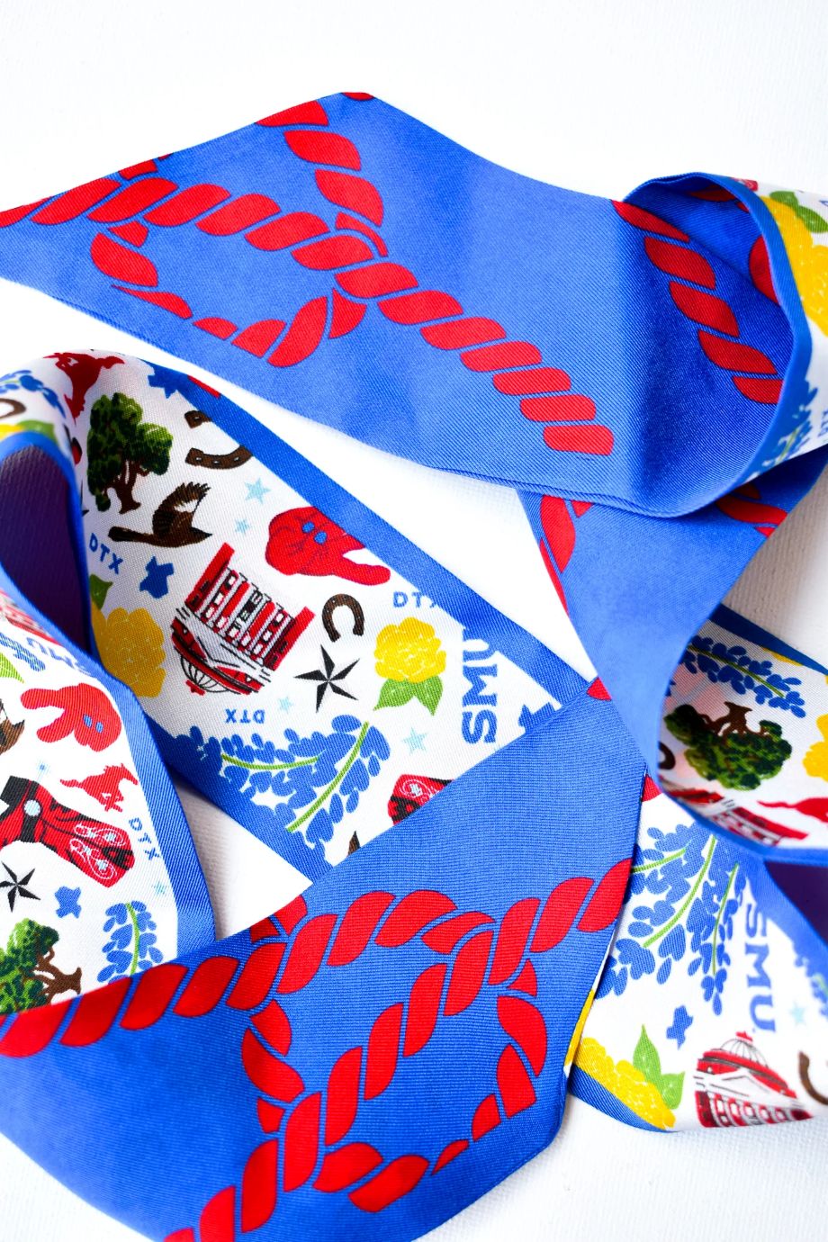 SMU Mustangs Skinny Scarf - Saturday Silks - COLOR GAME