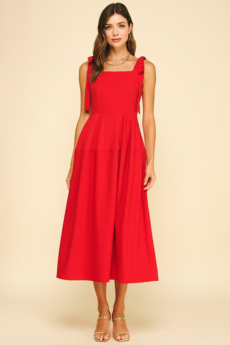 Solene Bow Detail Midi Dress - Pinch - COLOR GAME