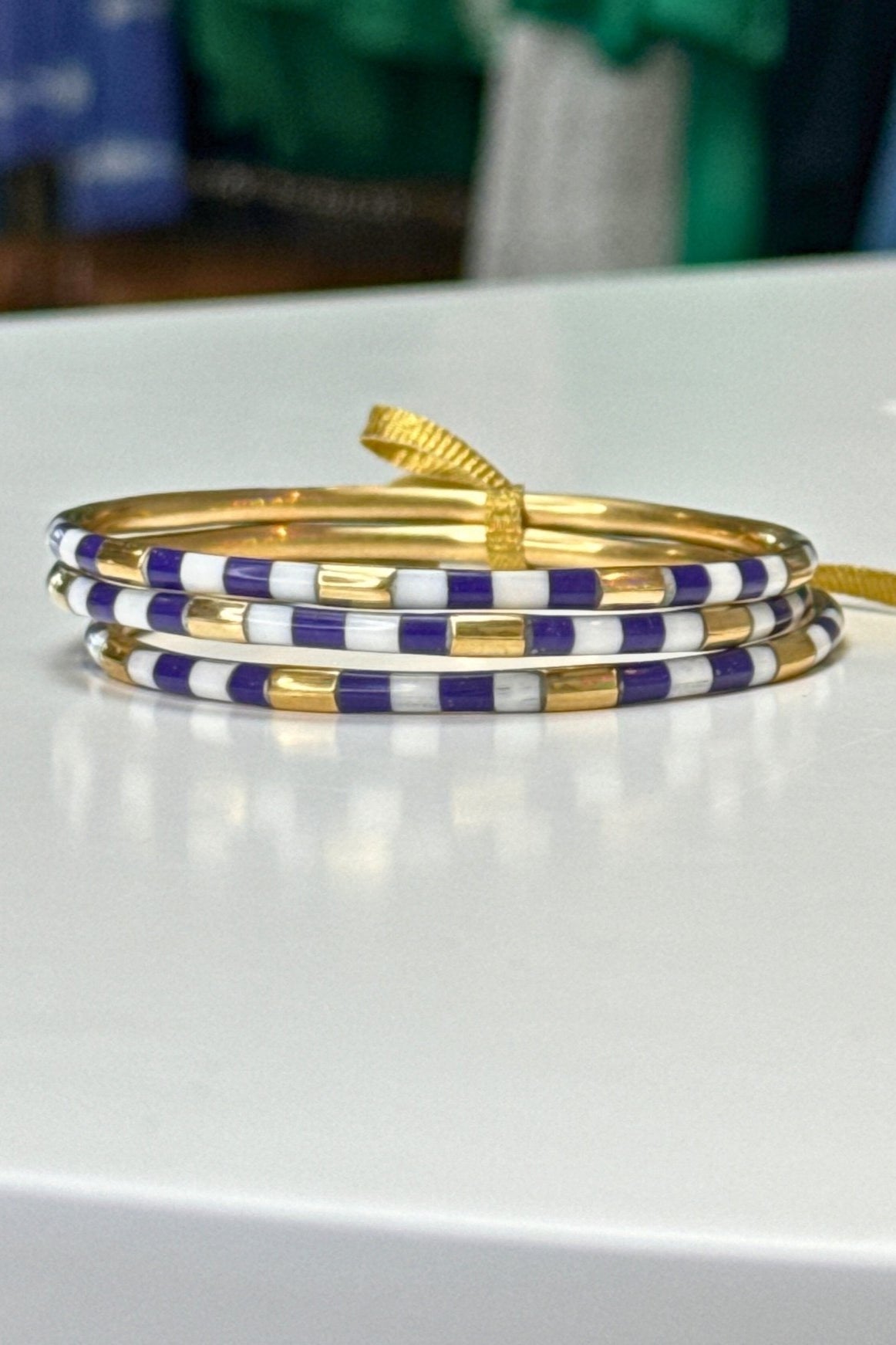 Stadium Stack Bracelets Purple + White - Glitter & Gold - Color Game