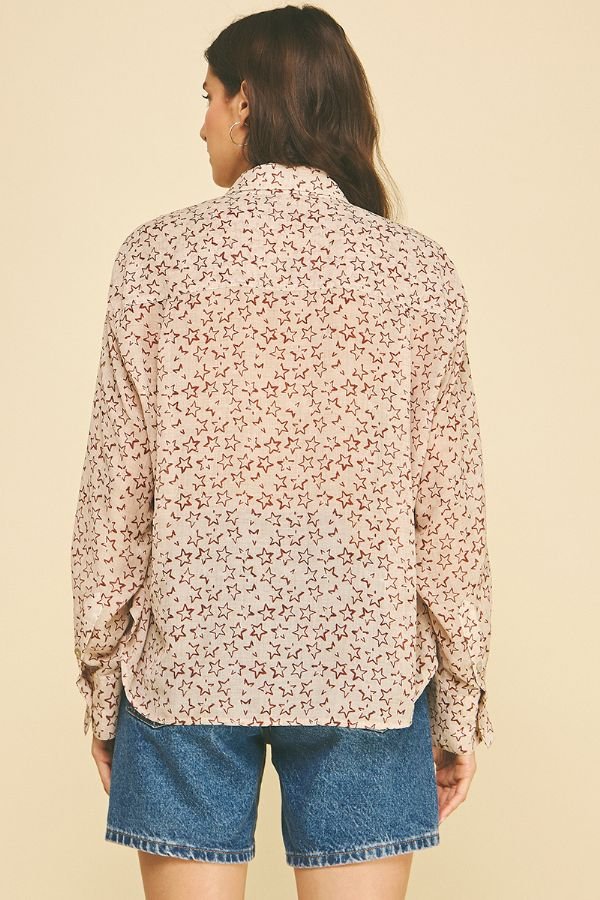 Stevie Star Print Blouse - Pinch - COLOR GAME