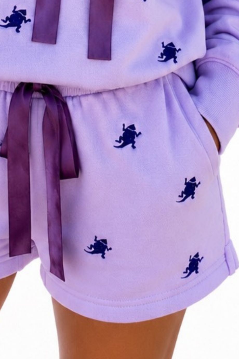 TCU Frog Embroidered Fleece Shorts - Brianna Cannon - COLOR GAME