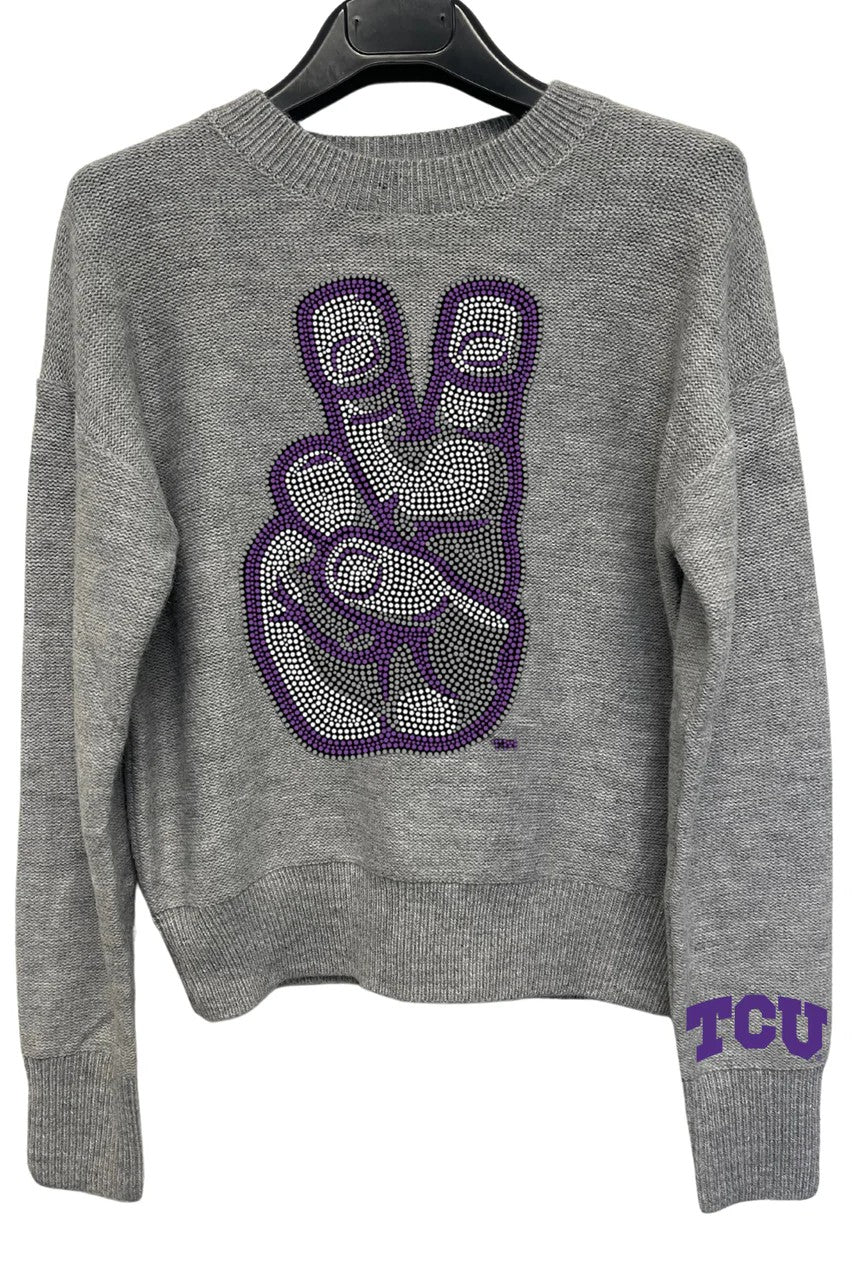 TCU Frogs Hand Sign Sweater - Moving Forward Designs - COLOR GAME
