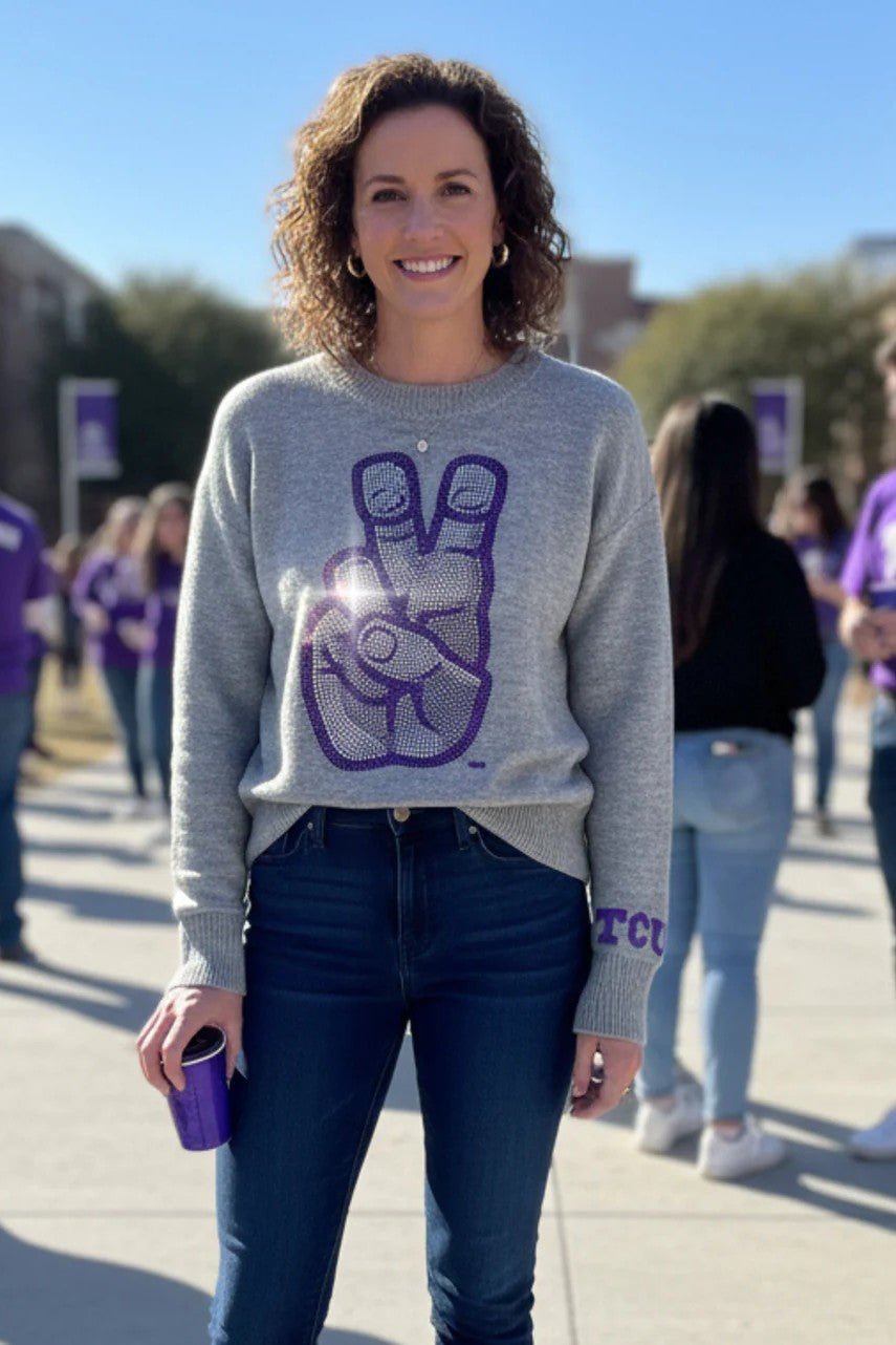 TCU Frogs Hand Sign Sweater - Moving Forward Designs - COLOR GAME