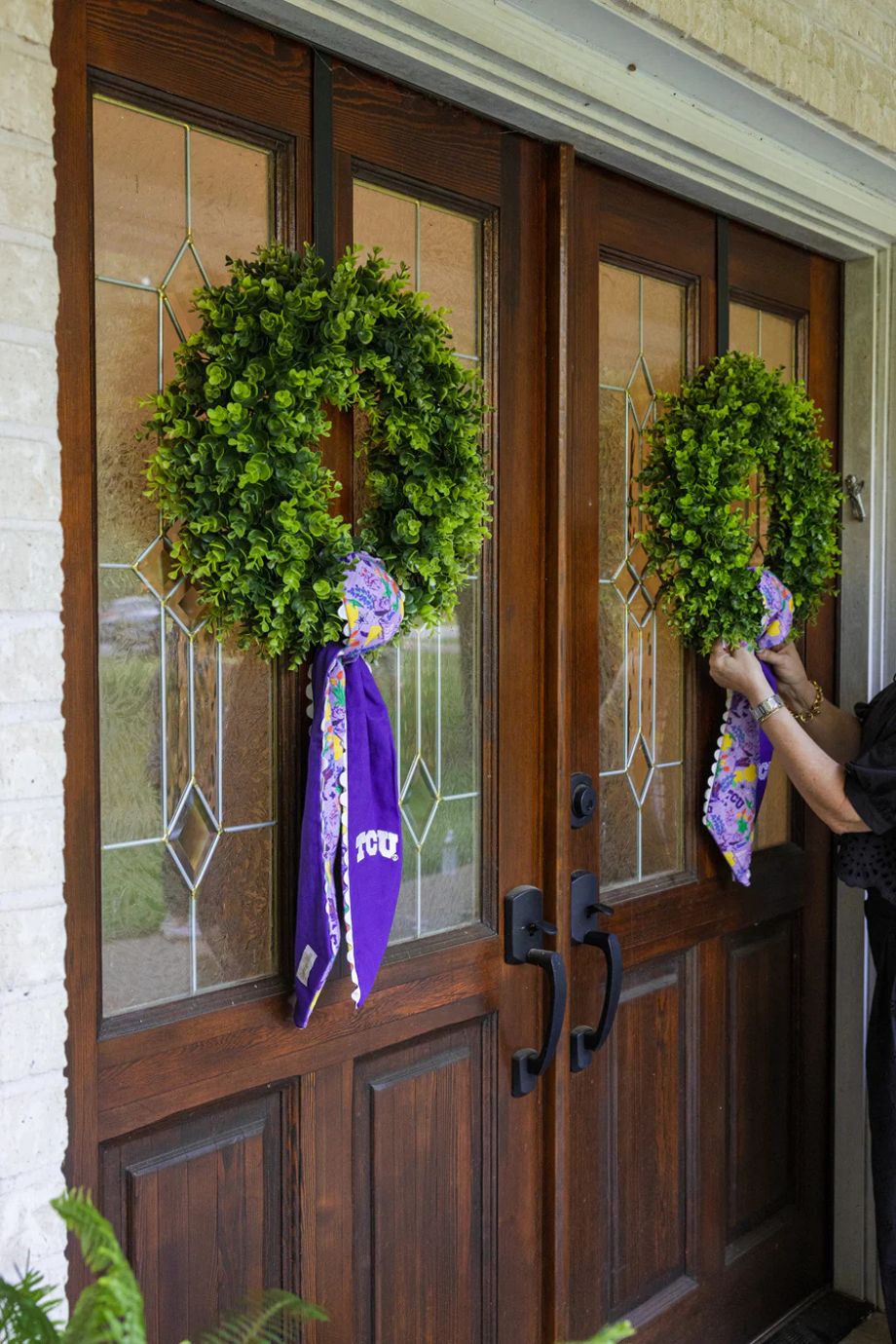 TCU Horned Frogs Cotton Wreath Scarf - Saturday Silks - COLOR GAME