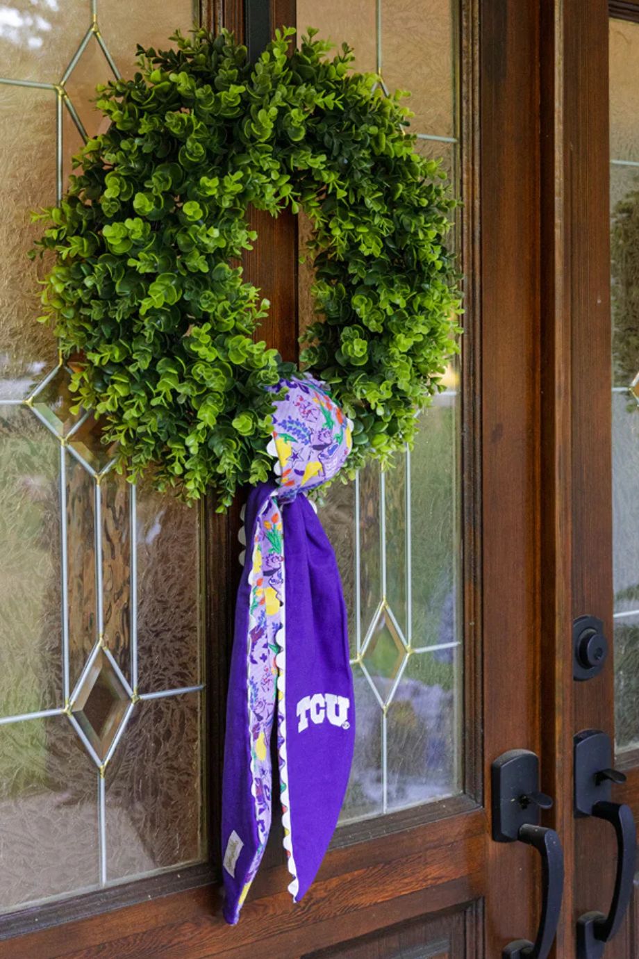 TCU Horned Frogs Cotton Wreath Scarf - Saturday Silks - COLOR GAME