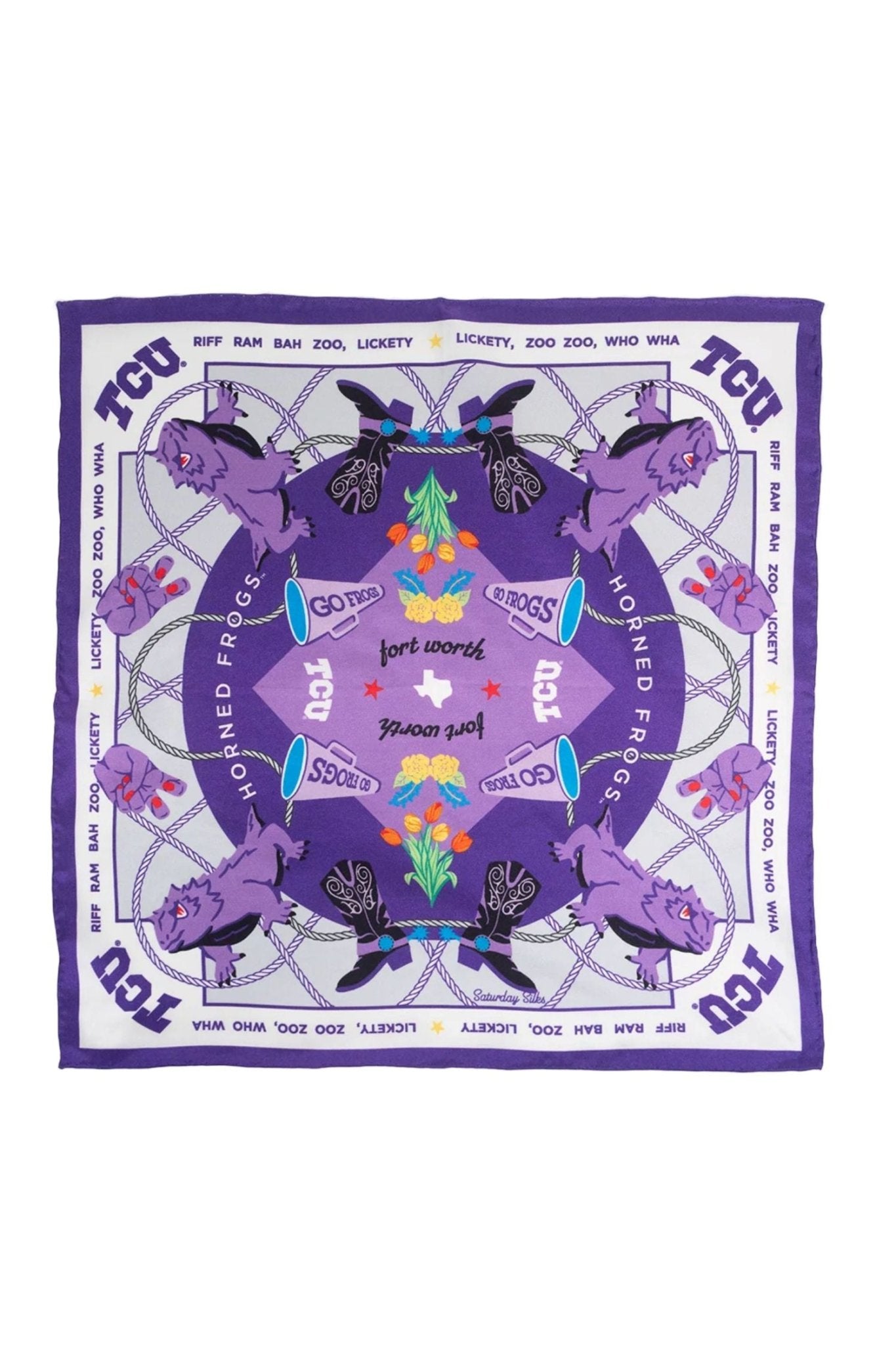 TCU Horned Frogs Pocket Scarf - Saturday Silks - COLOR GAME