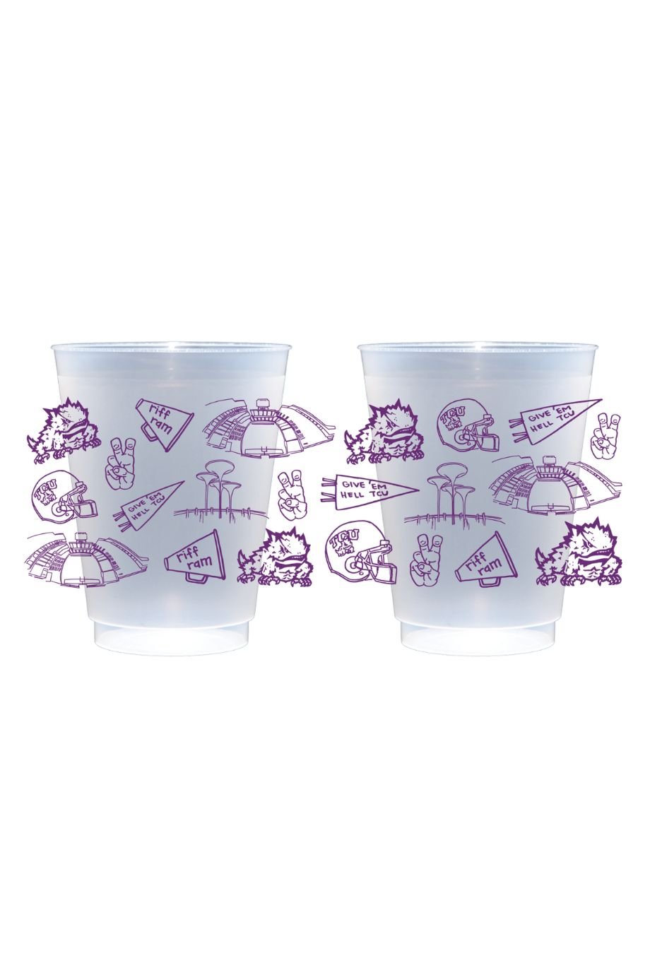 TCU Shatterproof Cups - Set of 8 - Victory Lap - COLOR GAME