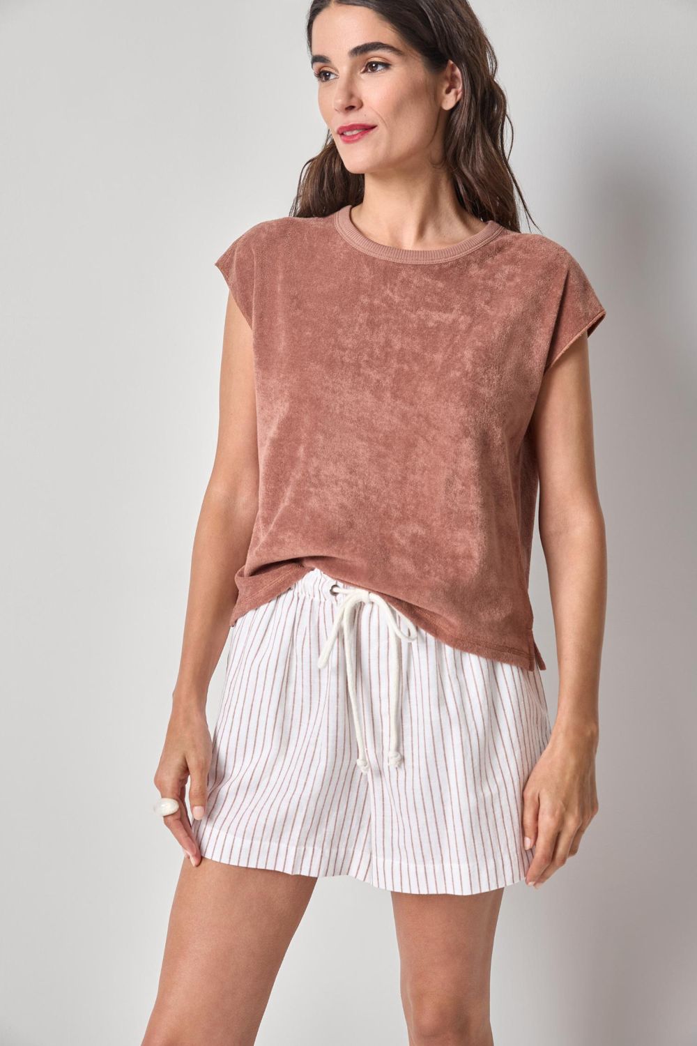 Terry Boxy Sleeveless Top Bark - Lilla P - COLOR GAME