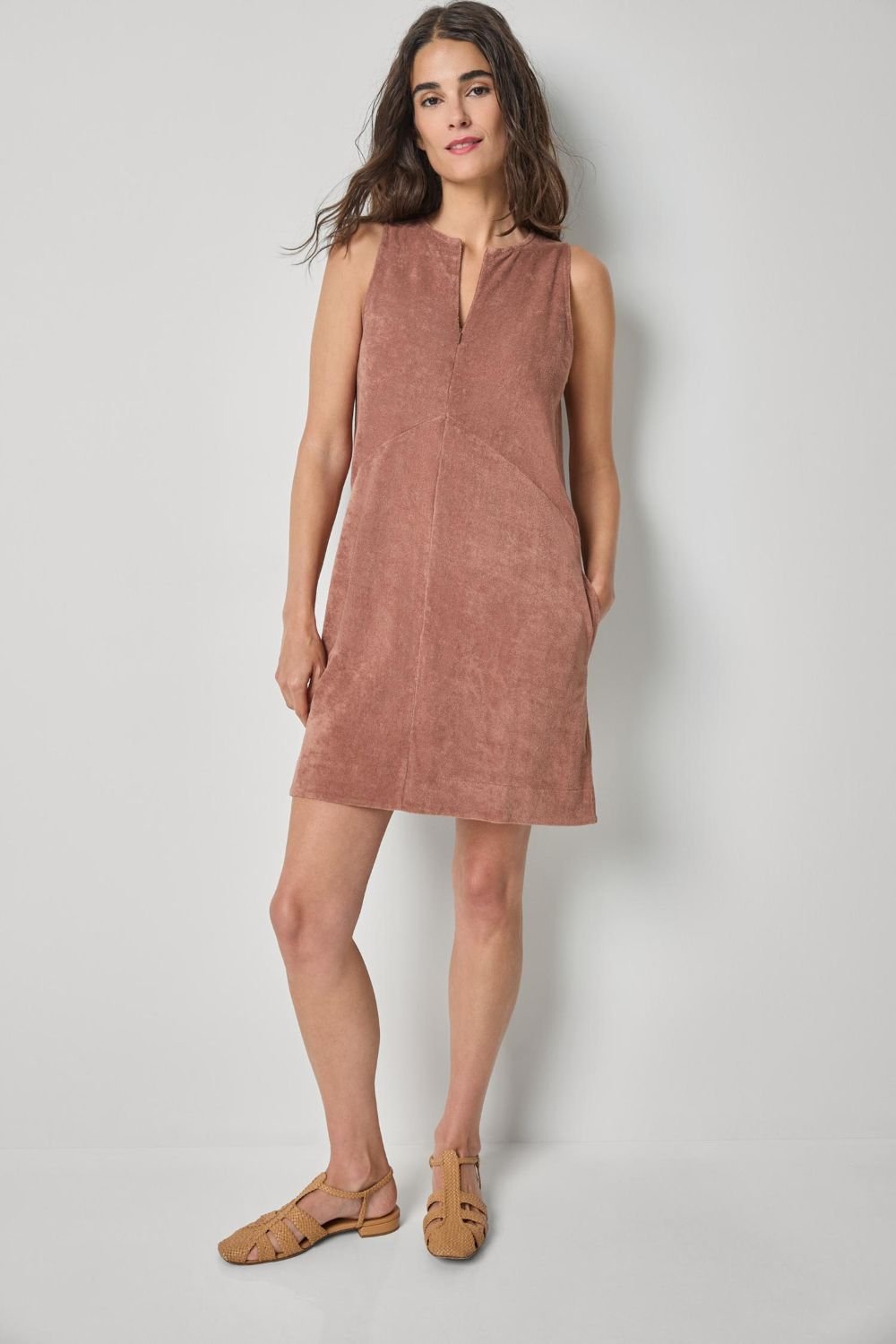 Terry Zip Front Mini Dress - Lilla P - COLOR GAME
