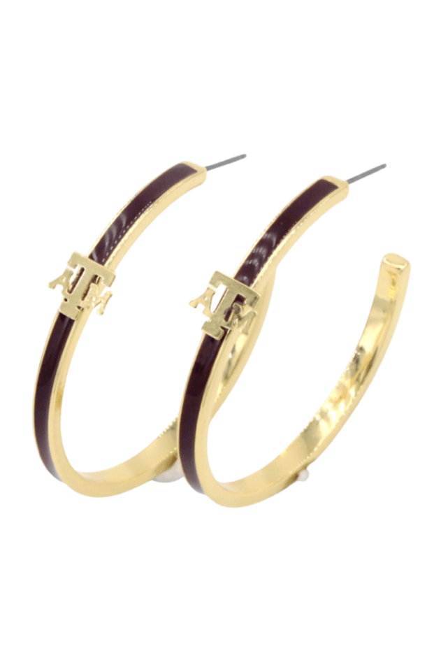 Texas A&M Logo Hoop Earrings - Brianna Cannon - COLOR GAME