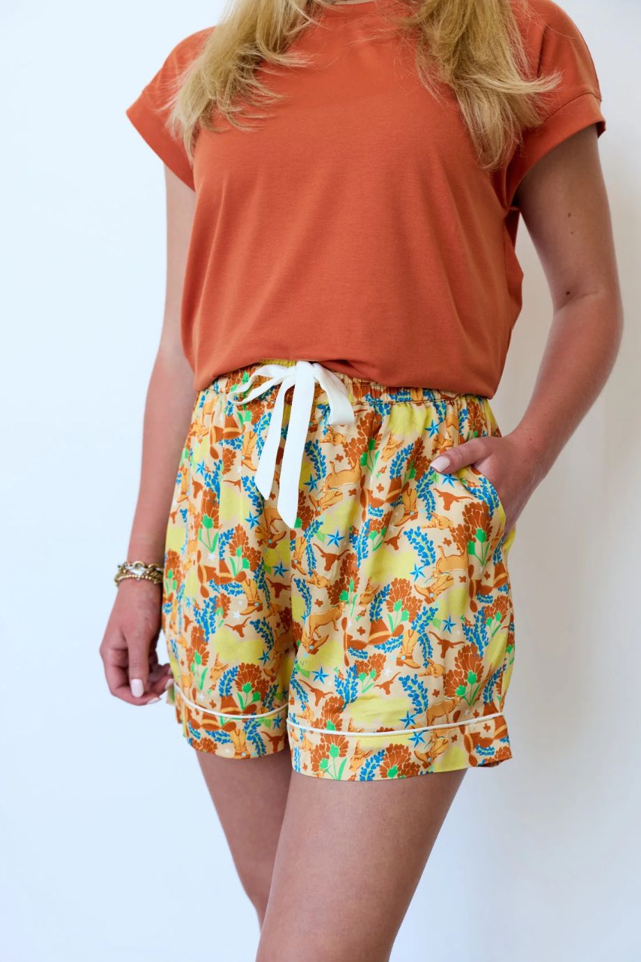 Texas Longhorns Sleep Shortie - Saturday Silks - COLOR GAME
