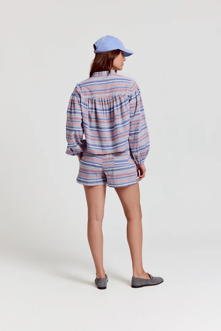 The Barry Short Blue + Orange Stripe - The Shirt by Rochelle Behrens - COLOR GAME
