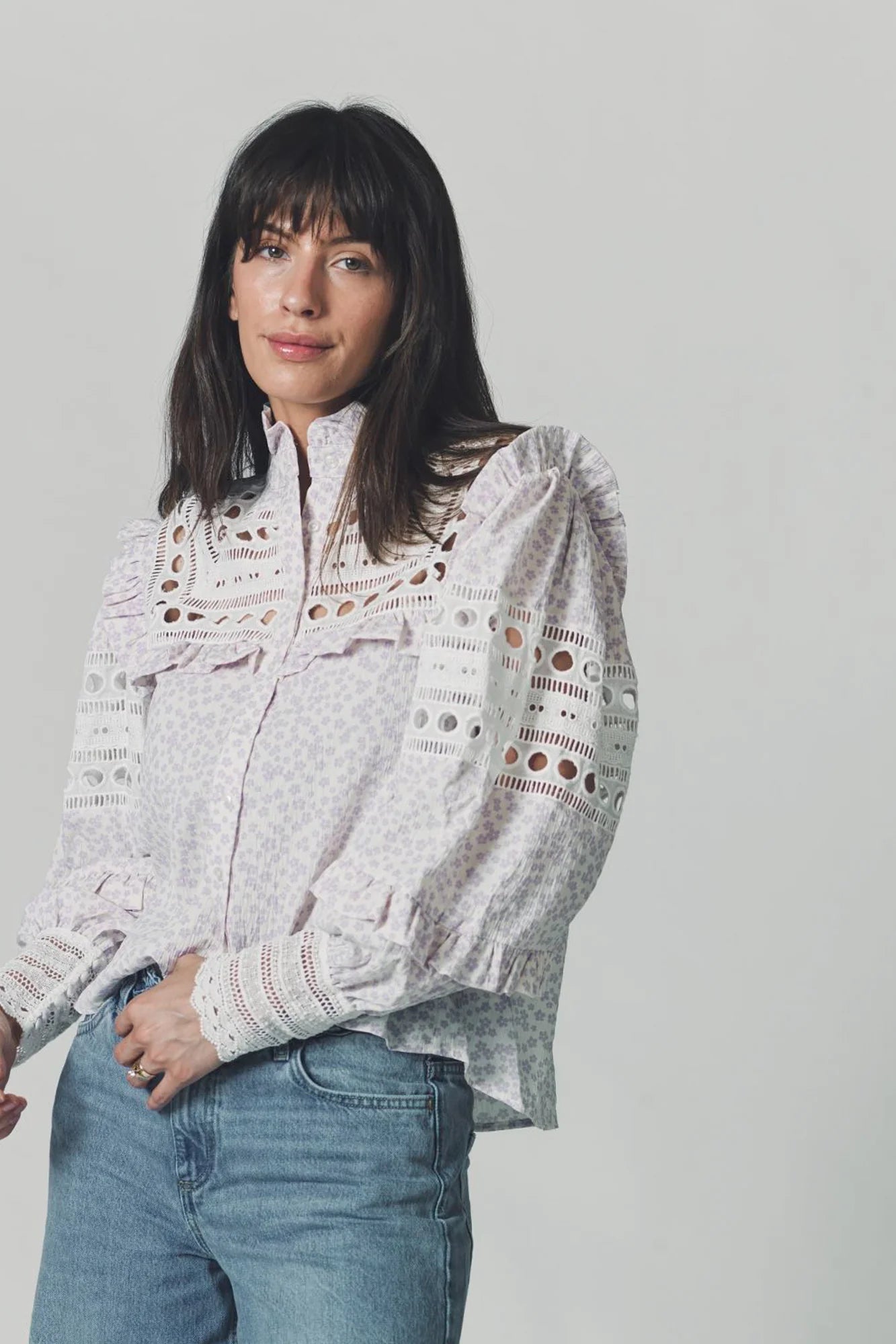 The Danielle Shirt Lilac Cream - FINAL SALE - The Shirt by Rochelle Behrens - COLOR GAME