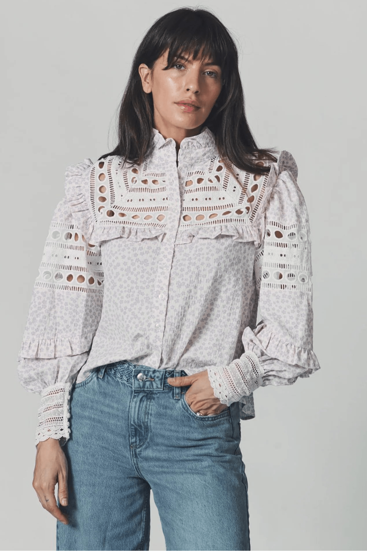 The Danielle Shirt Lilac Cream - FINAL SALE - The Shirt by Rochelle Behrens - COLOR GAME