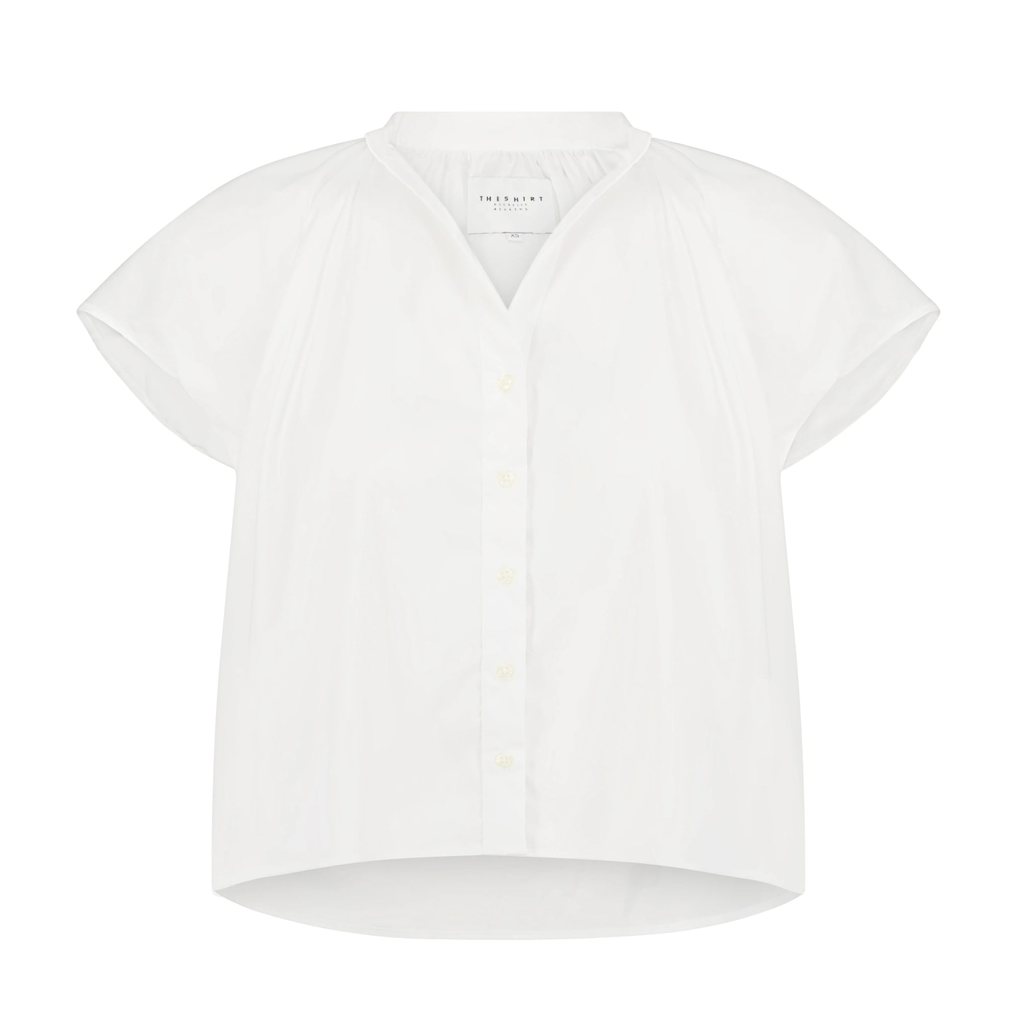 The Flutter Shoulder Short Sleeve Shirt White - The Shirt by Rochelle Behrens - COLOR GAME