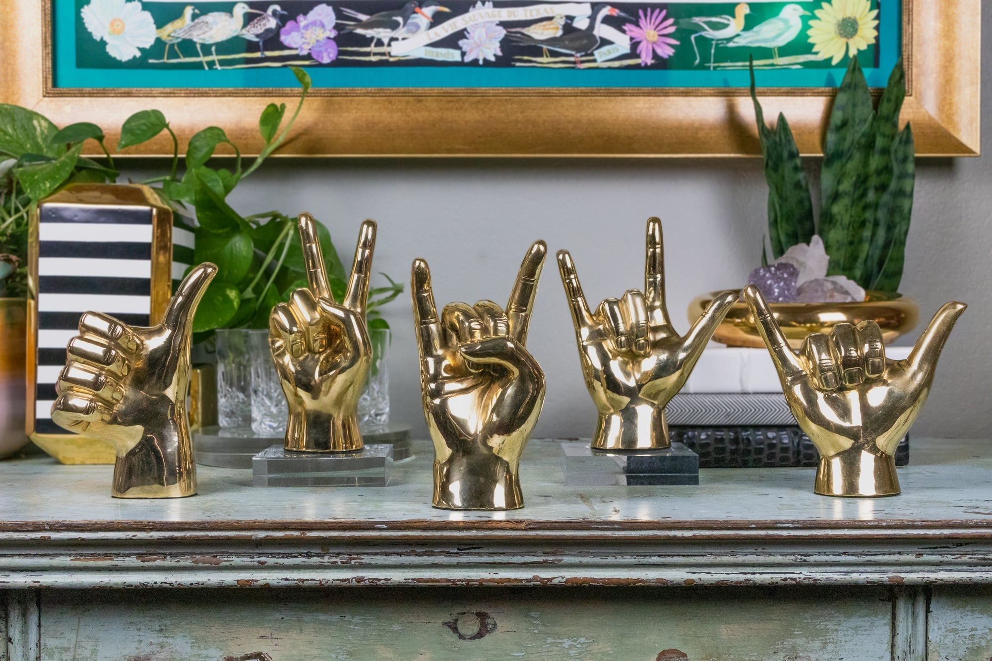 The "I Love You" Hand Sign Sculpture in Brass - Prize - COLOR GAME