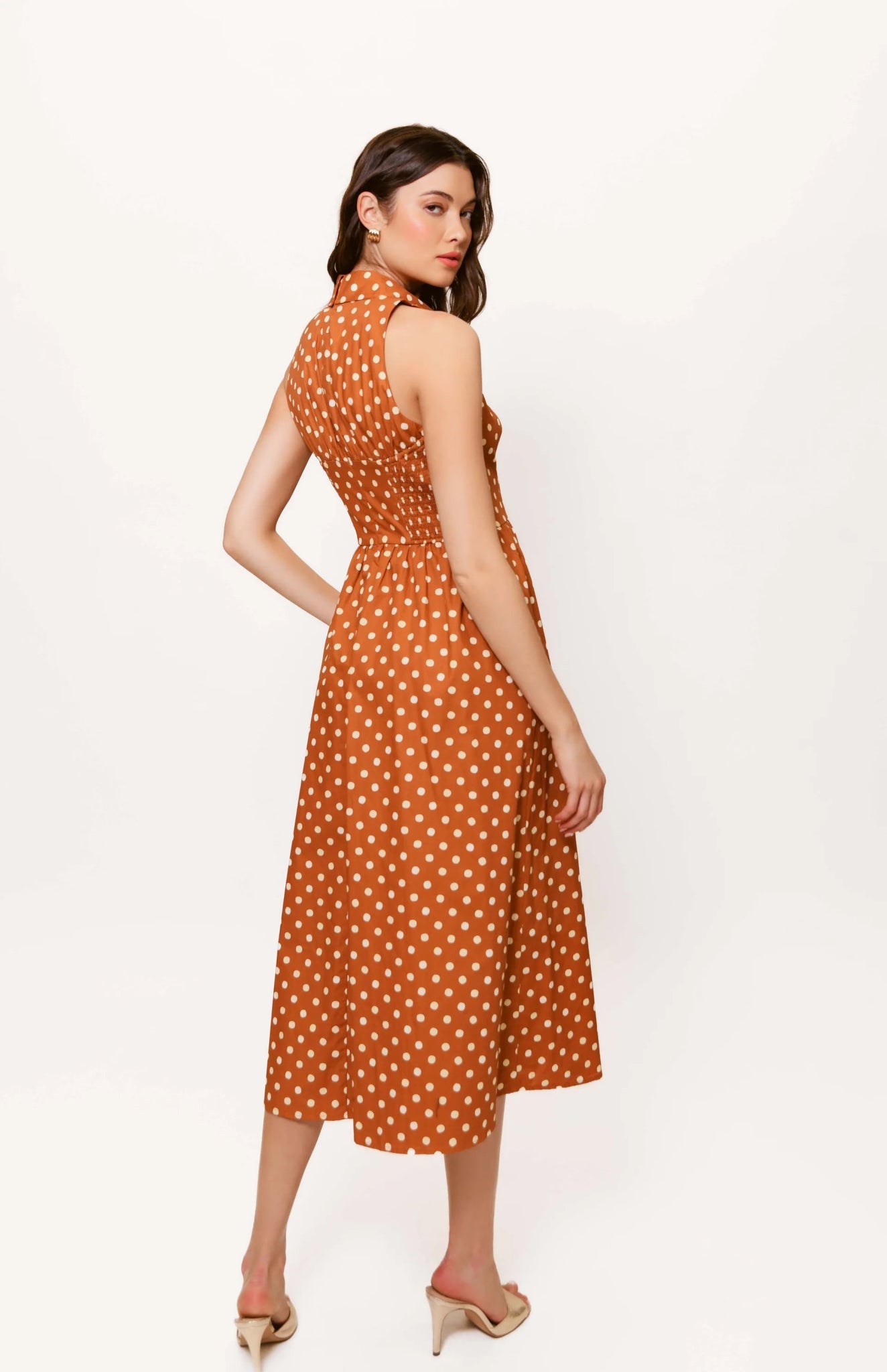 Vivian Polka Dot Midi Dress - Hutch - COLOR GAME