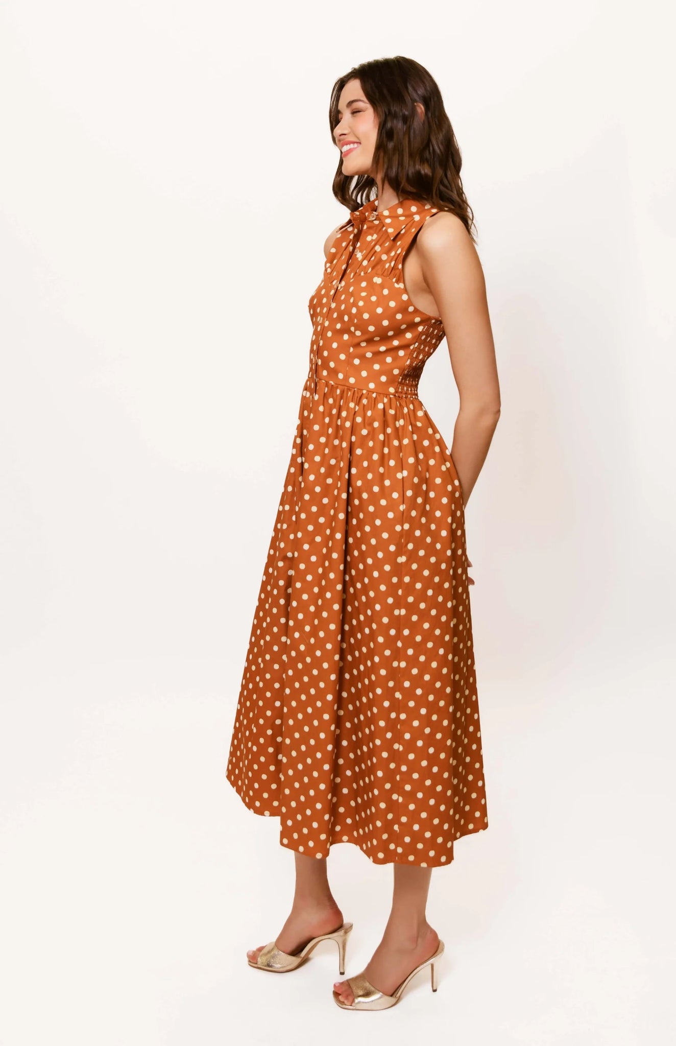 Vivian Polka Dot Midi Dress - Hutch - COLOR GAME