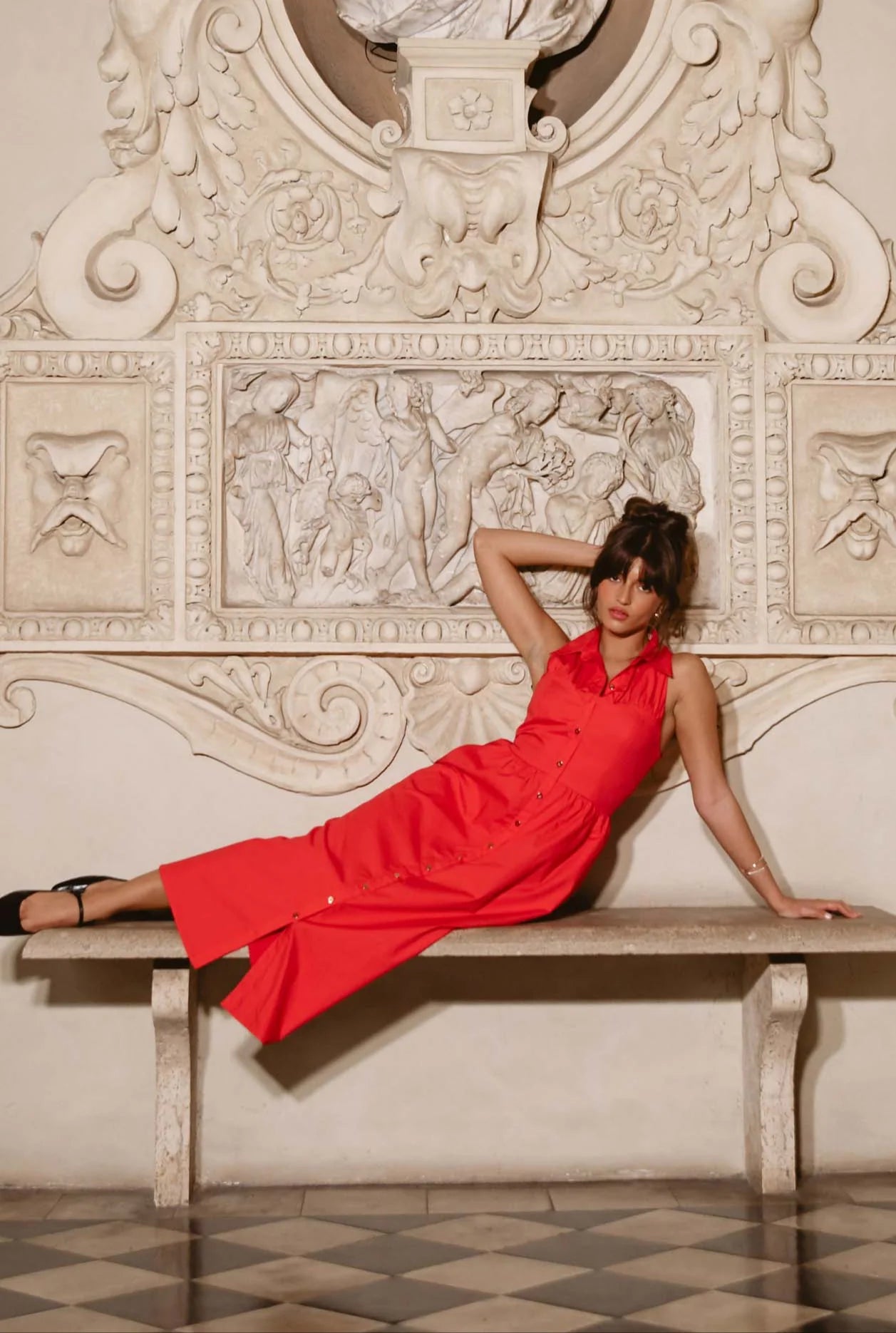 Vivian Red Midi Dress - Hutch - COLOR GAME