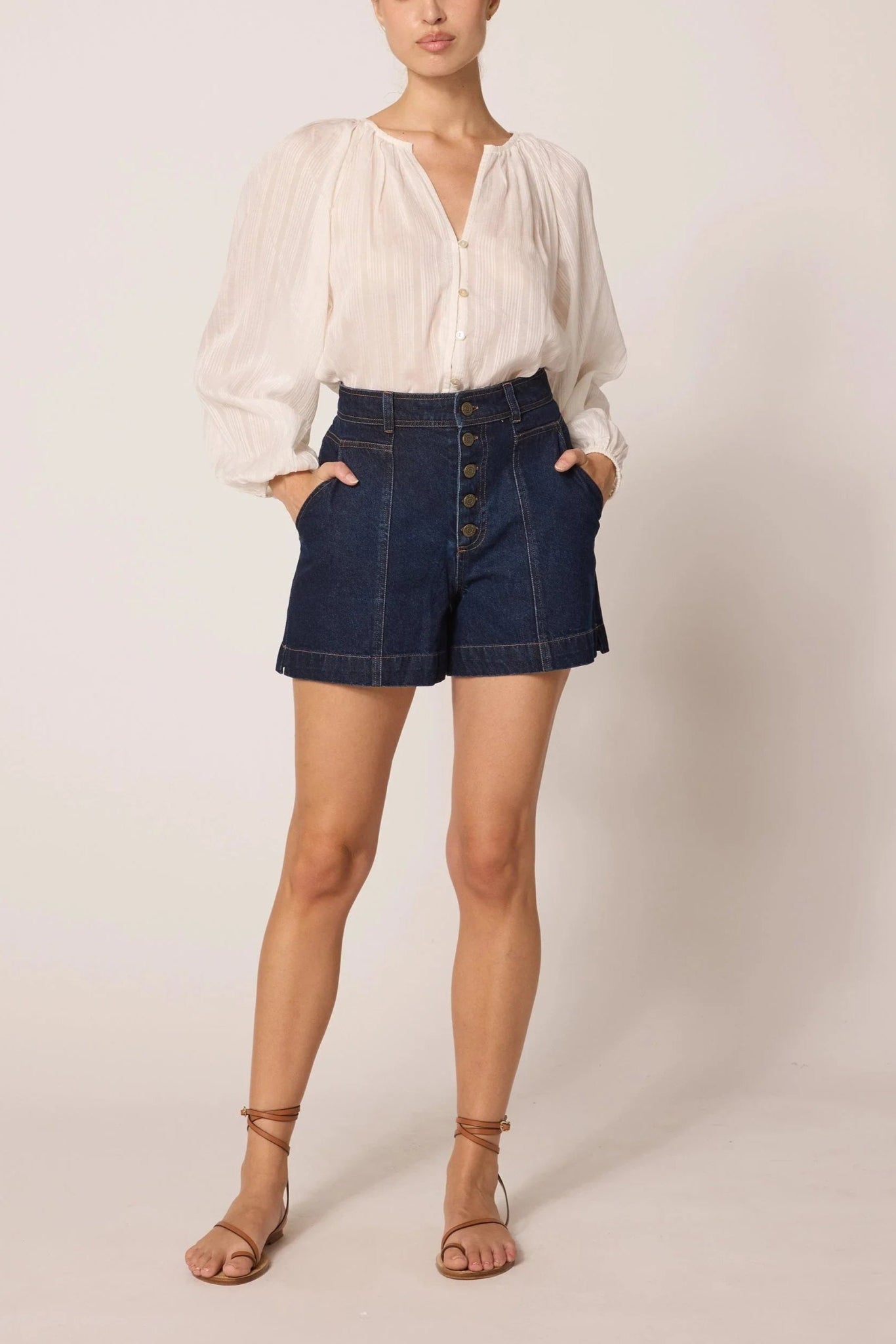 Wade Dark Denim Shorts - Cleobella - COLOR GAME