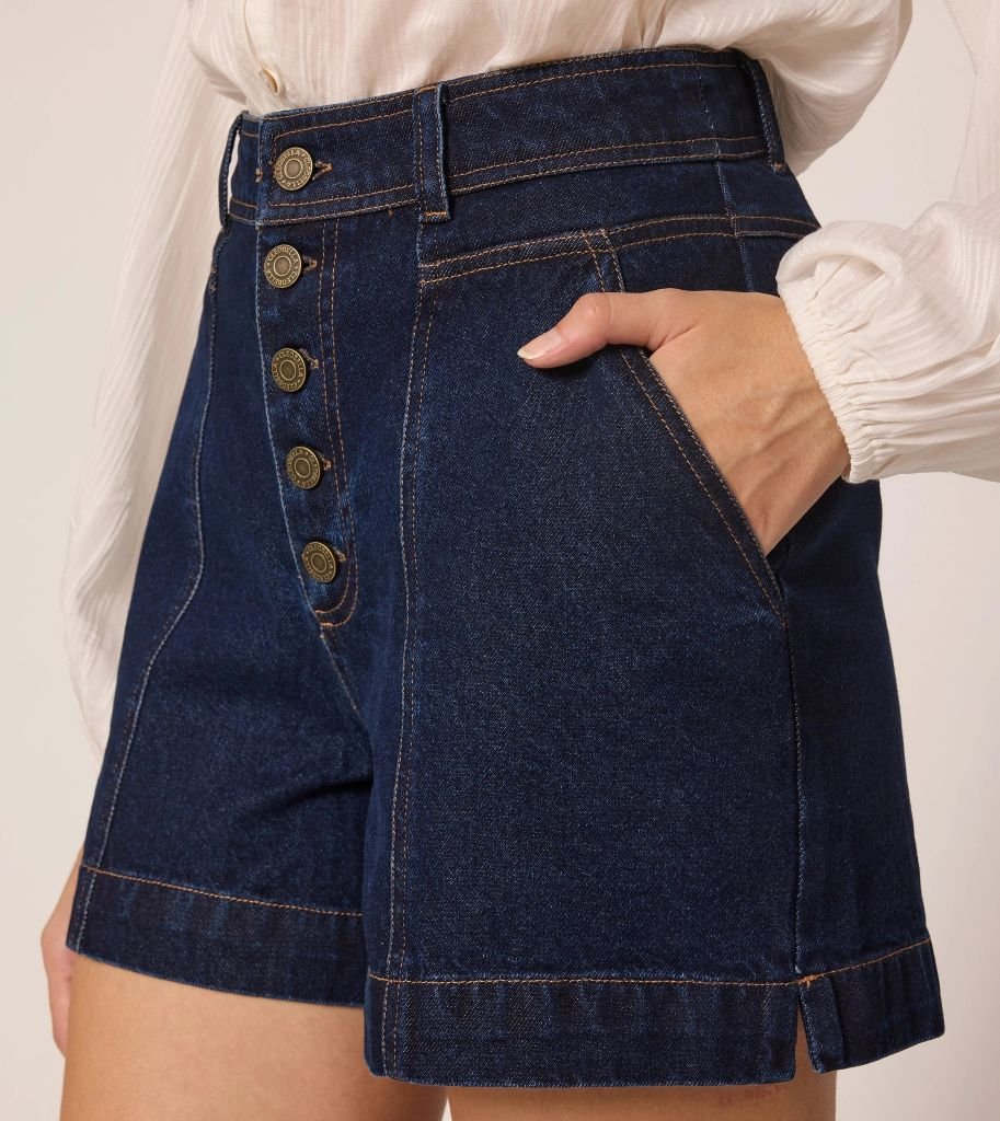 Wade Dark Denim Shorts - Cleobella - COLOR GAME