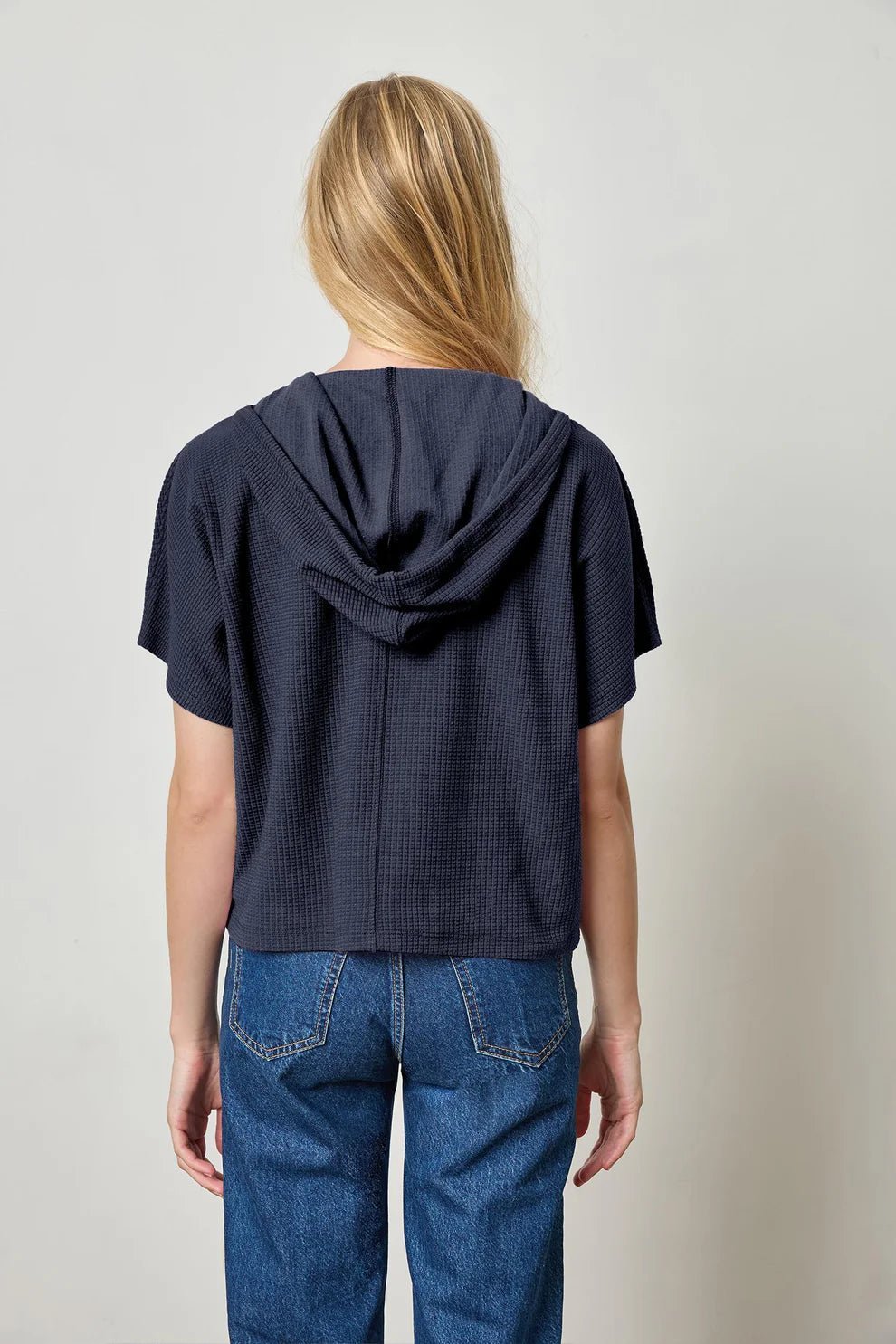 Waffle Hoodie Top Navy - Lilla P - COLOR GAME