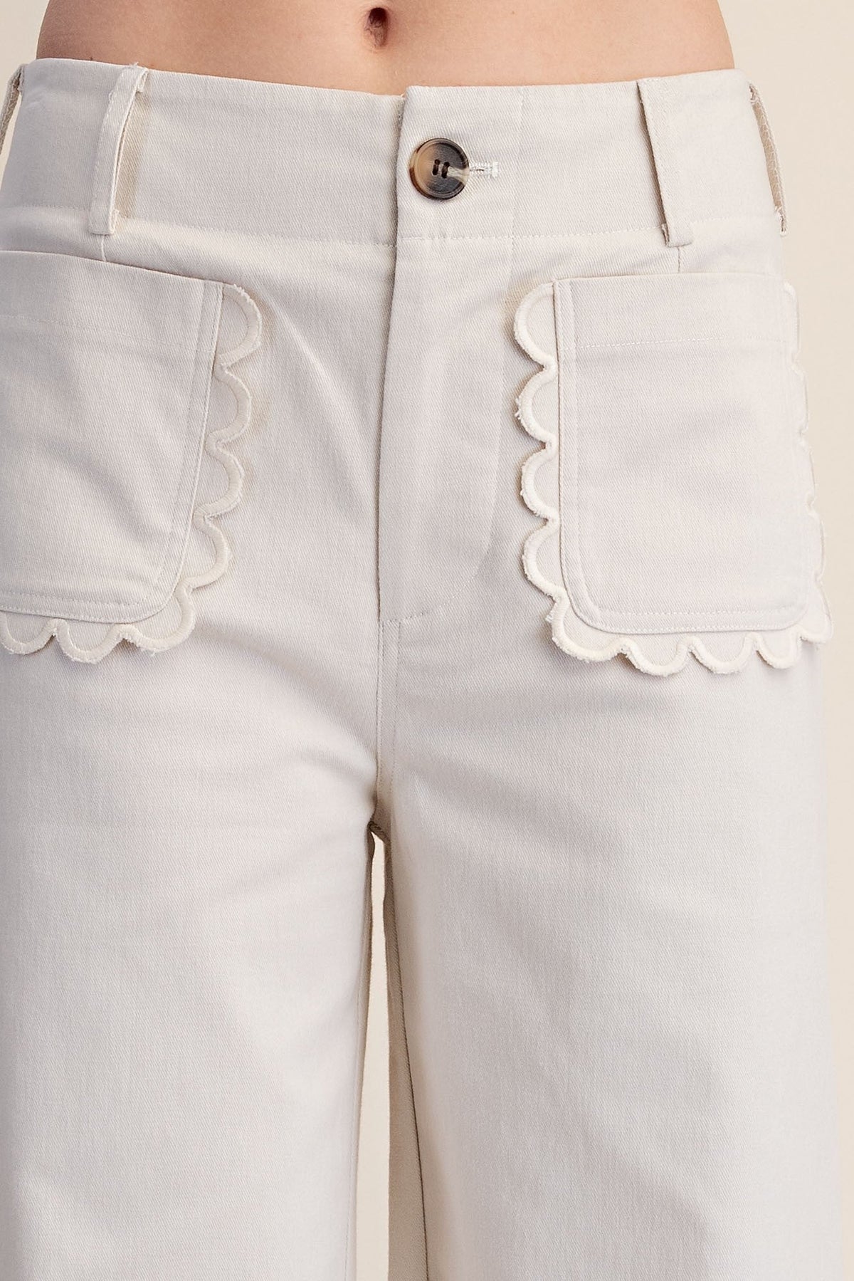 Whitney Scallop Pocket Wide Leg Pants - Color Game - COLOR GAME