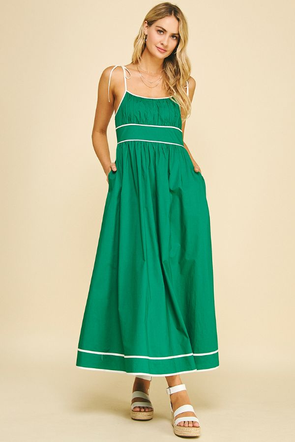 Willa Green Tie Strap Maxi Dress - Pinch - COLOR GAME