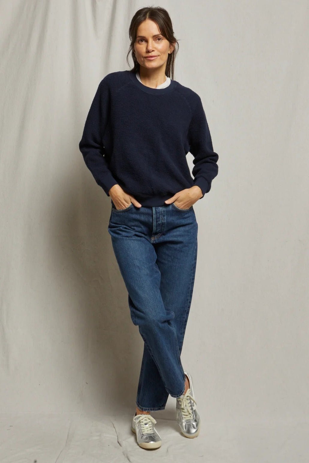 Ziggy Fleece Sweatshirt | Navy Blue Crewneck