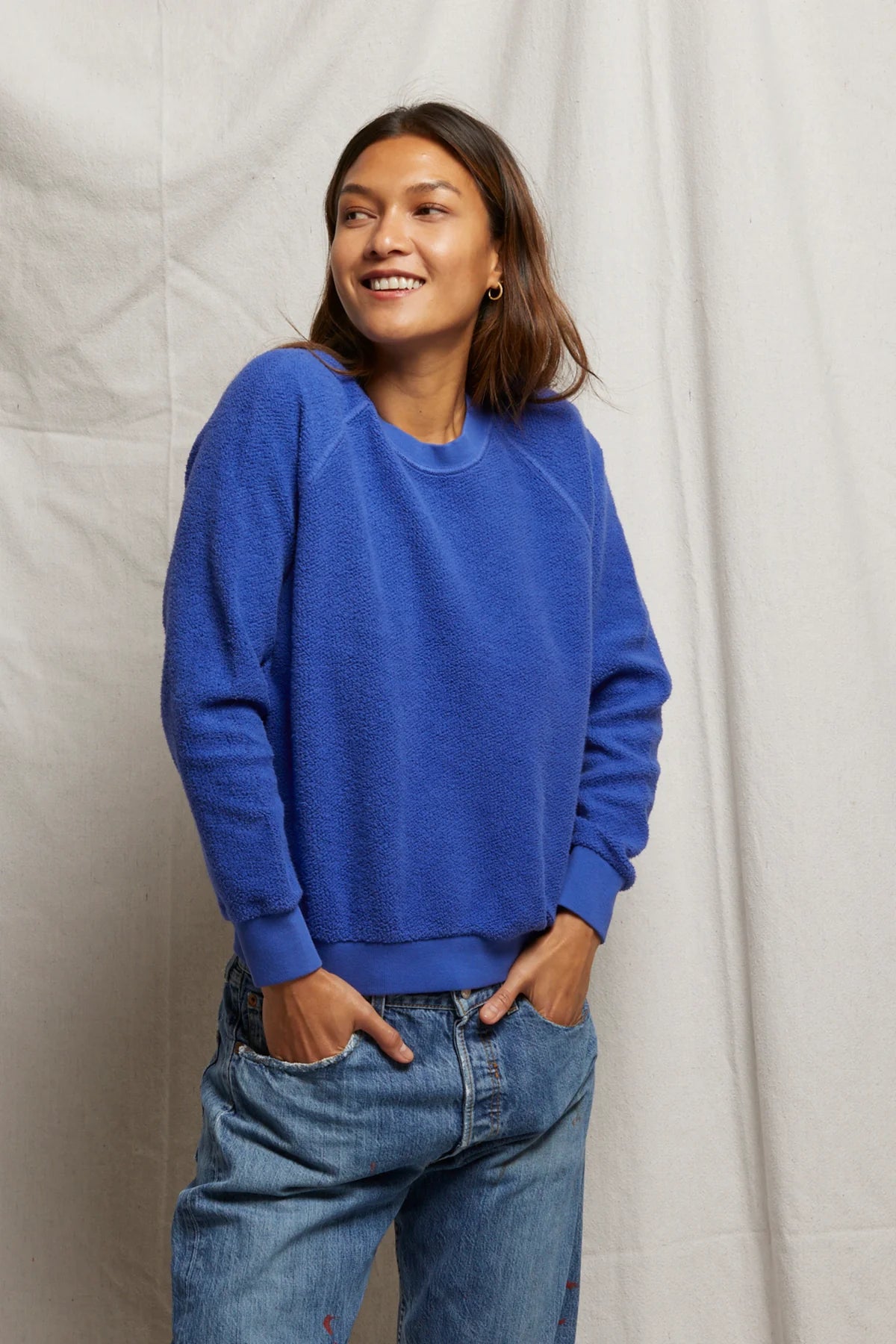 Ziggy Inside - Out Fleece Shrunken Sweatshirt Violet Blue - perfectwhitetee - COLOR GAME