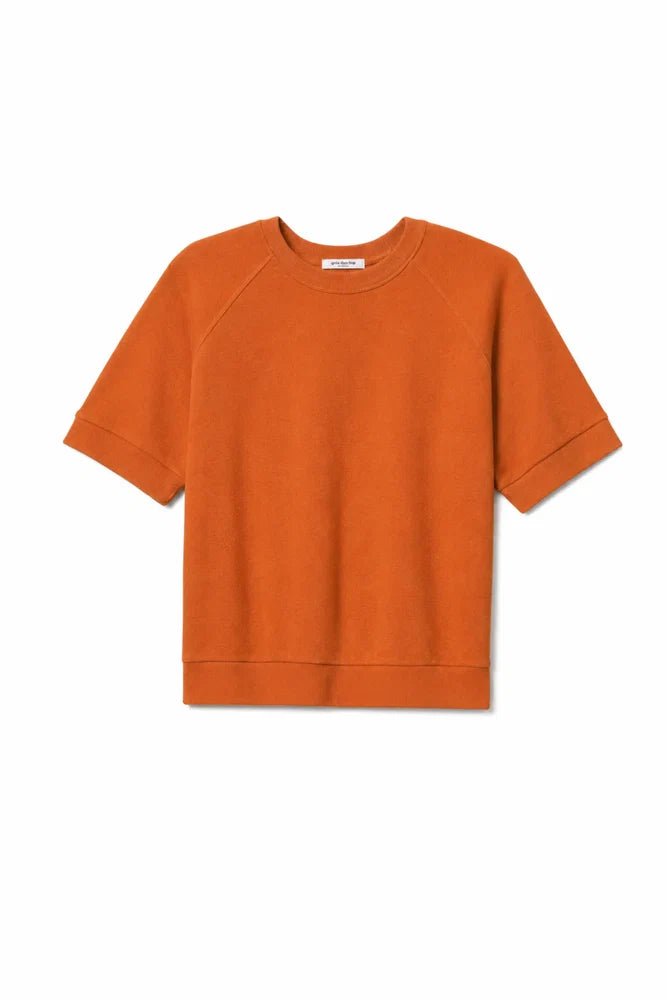 Ziggy Short Sleeve Sweatshirt Burnt Orange - perfectwhitetee - COLOR GAME
