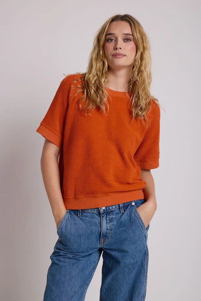 Ziggy Short Sleeve Sweatshirt Burnt Orange - perfectwhitetee - COLOR GAME