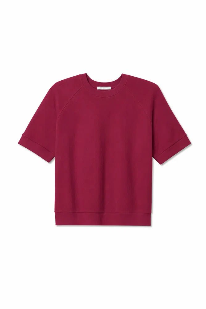Ziggy Short Sleeve Sweatshirt Maroon - perfectwhitetee - COLOR GAME