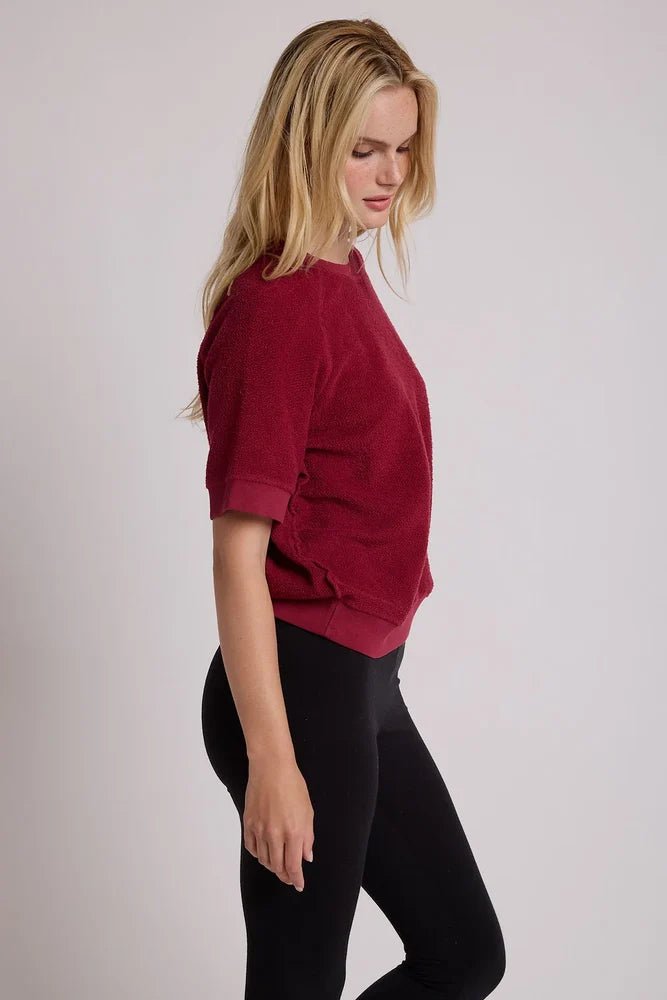 Ziggy Short Sleeve Sweatshirt Maroon - perfectwhitetee - COLOR GAME