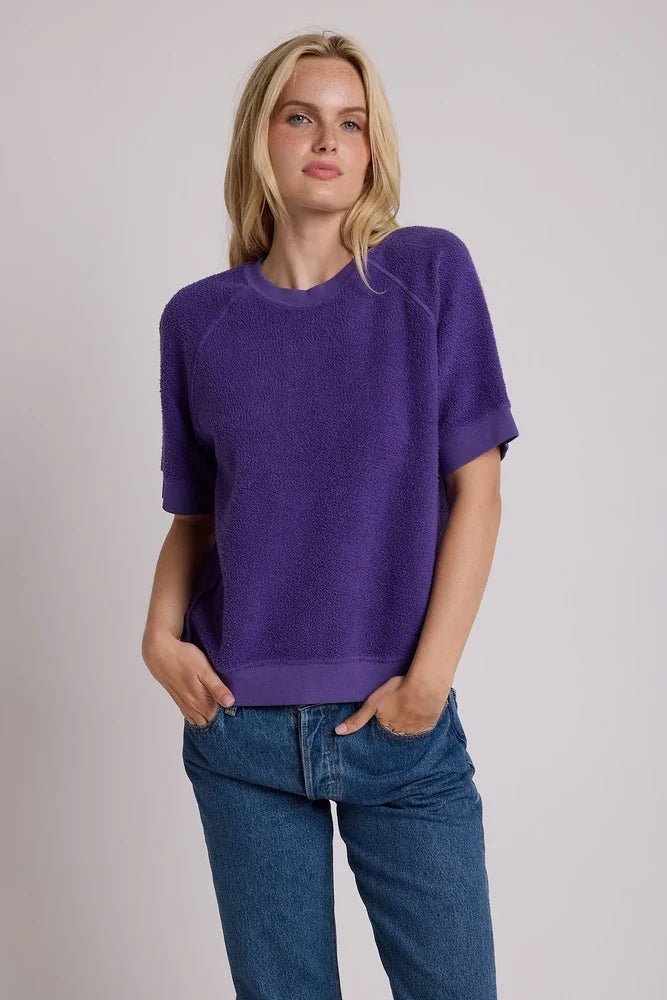 Ziggy Short Sleeve Sweatshirt Purple - perfectwhitetee - COLOR GAME