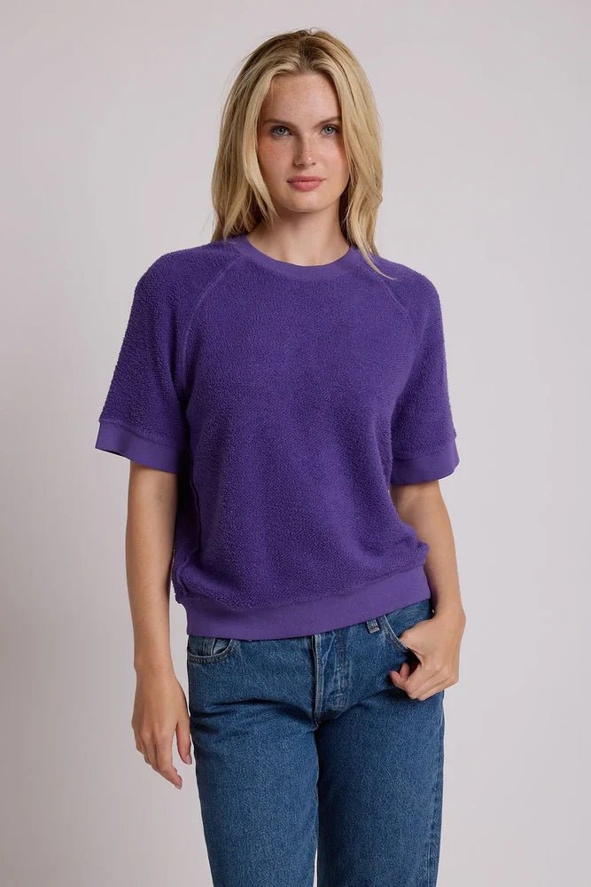 Ziggy Short Sleeve Sweatshirt Purple - perfectwhitetee - COLOR GAME