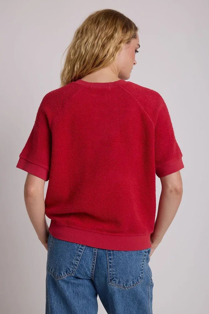 Ziggy Short Sleeve Sweatshirt Red - perfectwhitetee - COLOR GAME