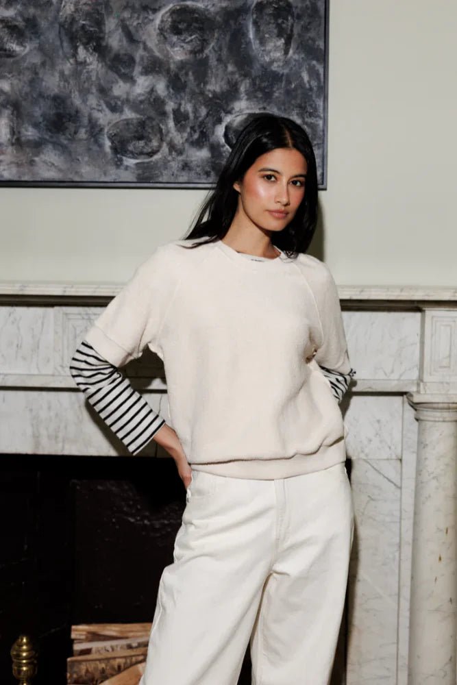 Ziggy Short Sleeve Sweatshirt Sugar - perfectwhitetee - COLOR GAME