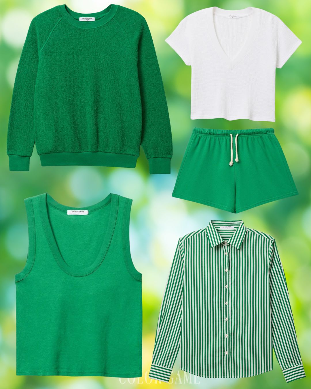 The Green Edit: New perfectwhitetee Arrivals - COLOR GAME