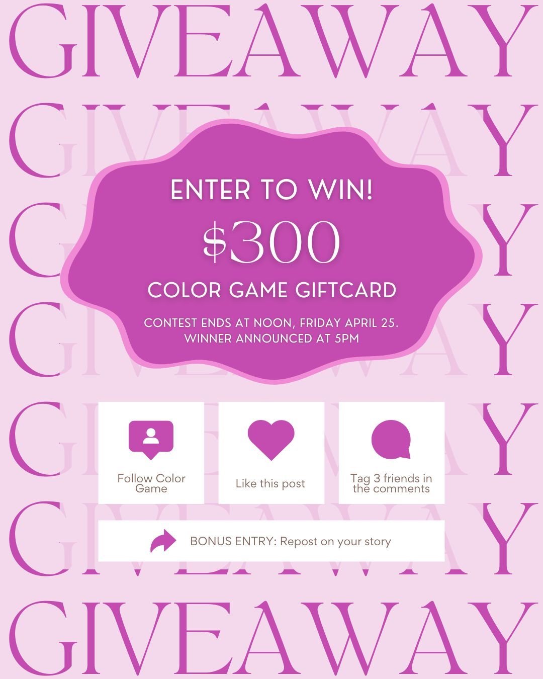 Win a $300 Color Game Gift Card
