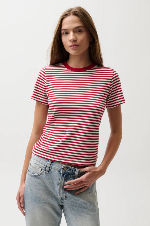 Alba Shunken Tee- Racer Red Stripe